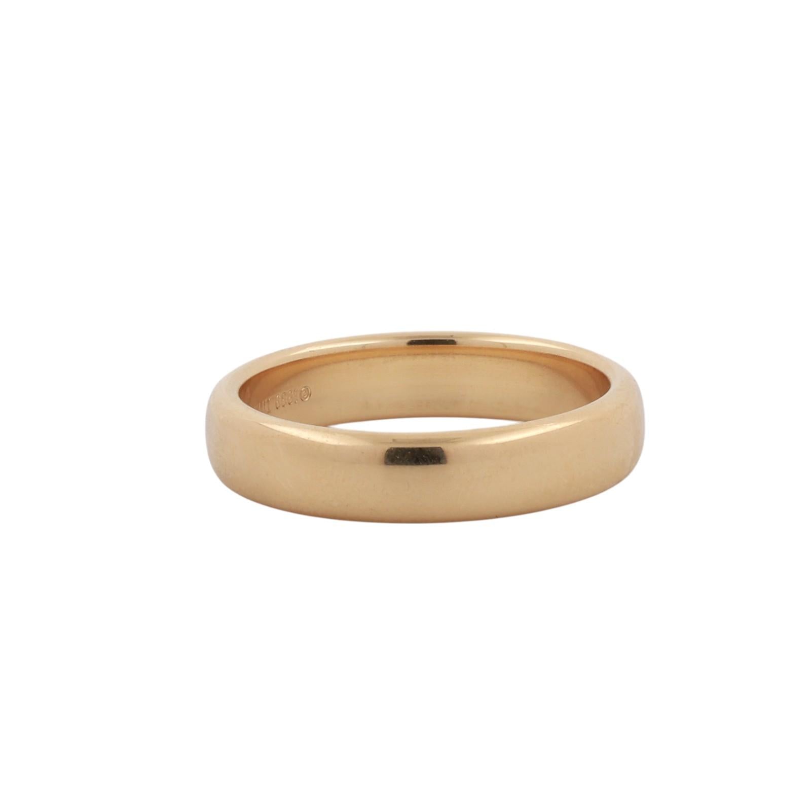 Tiffany & Co. 18K Yellow Gold 4.5mm Comfort Fit Wedding Band Ring Size 8