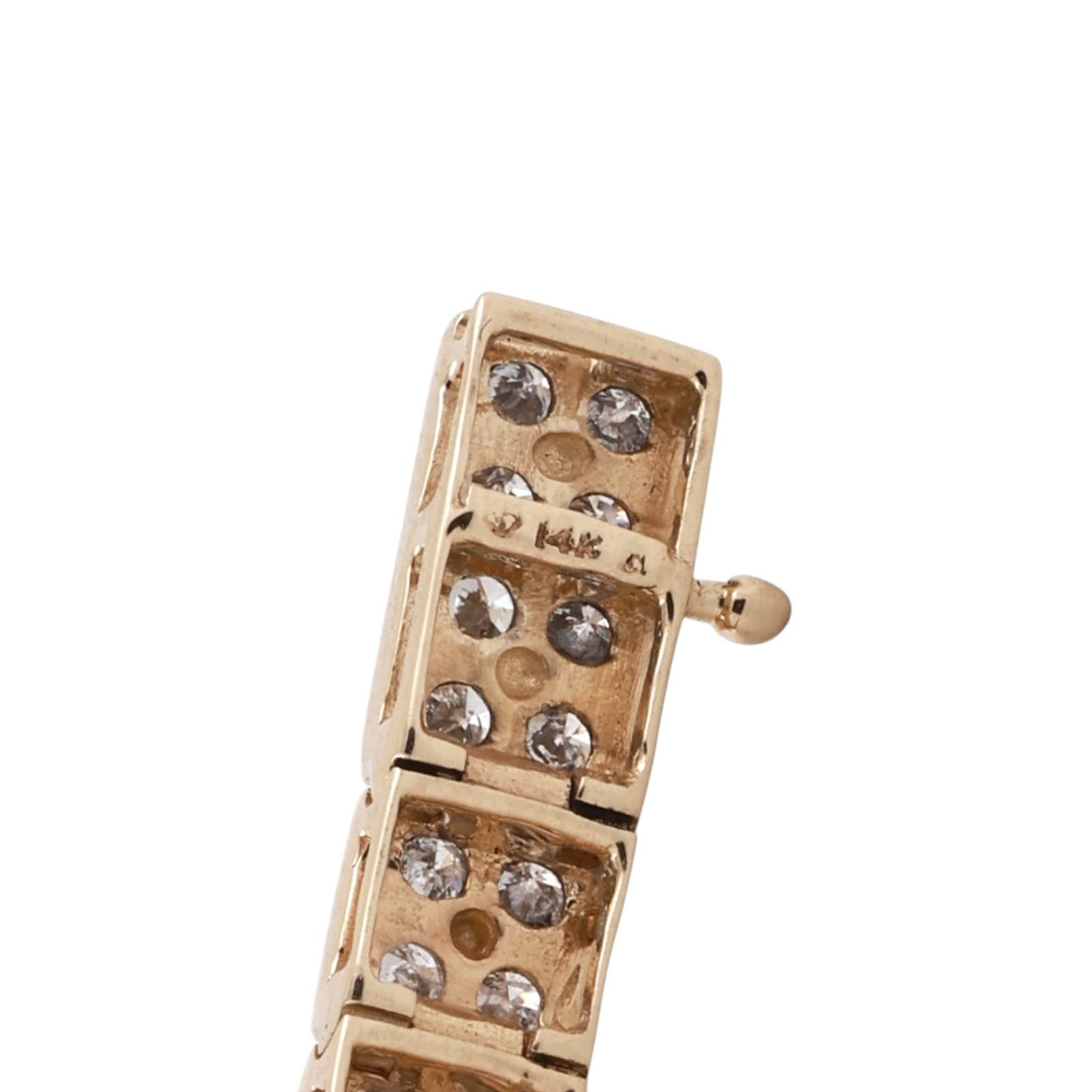 14K Two Tone Gold 5.00CTW Diamond Tennis Bracelet Two Rows Diamonds 7"