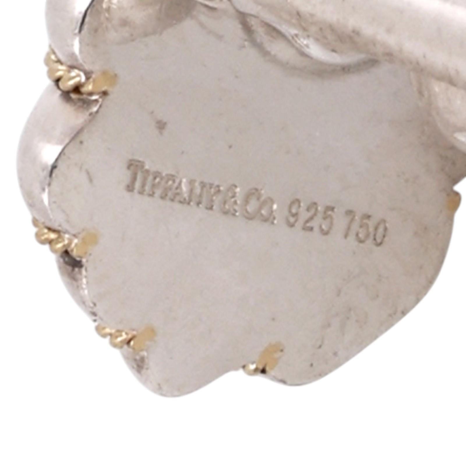Tiffany & Co. Sterling Silver 18K Gold Cable Cufflinks Oval Rope Estate