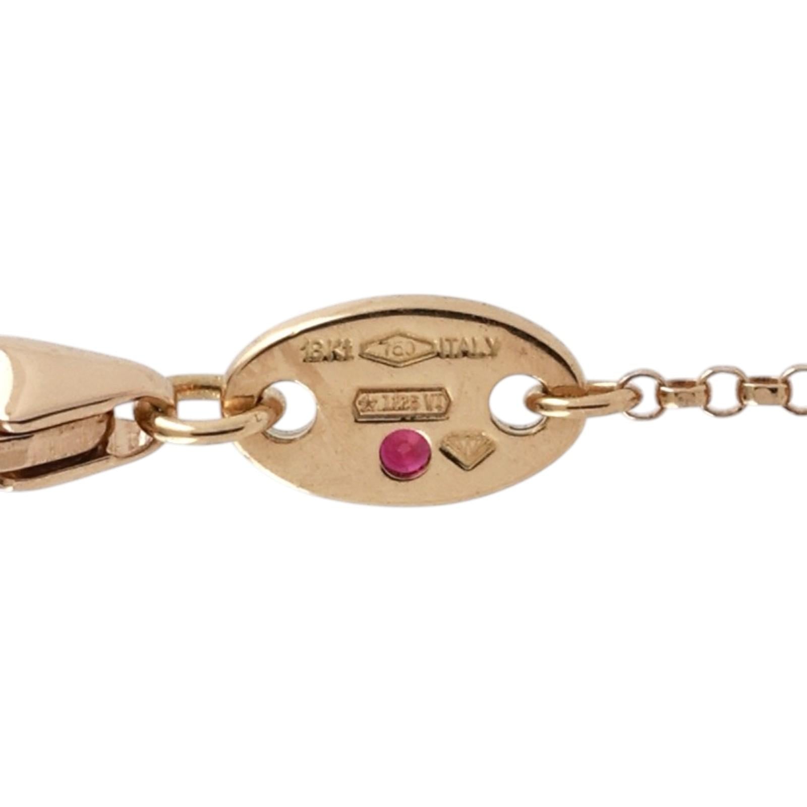 Roberto Coin 18K Yellow Gold Jasmine Diamond Small Flower Rolo Bracelet 6-7"