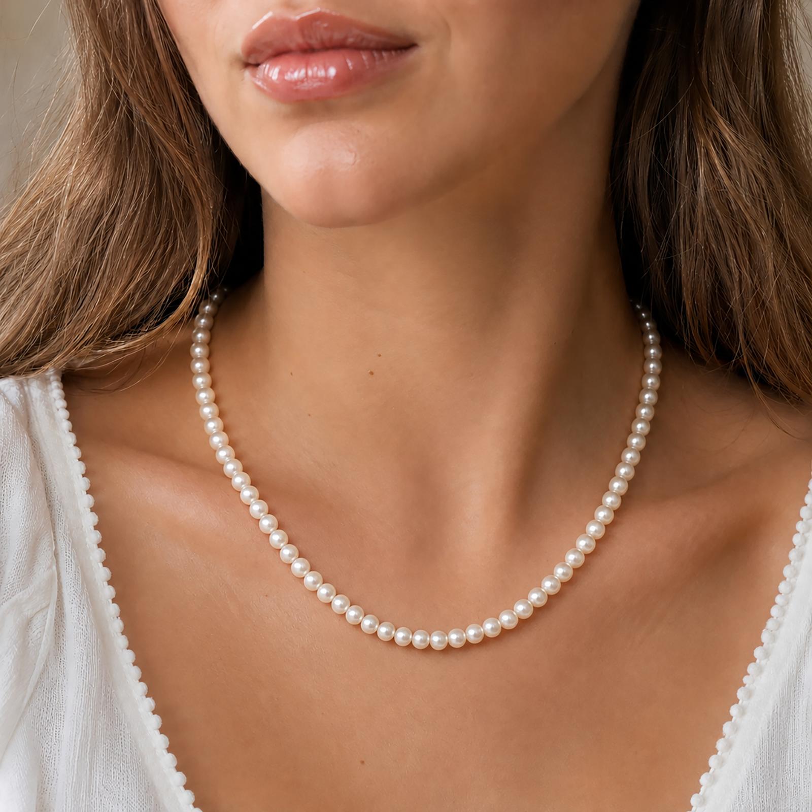 Mikimoto Akoya Pearl Necklace 18K Gold Clasp 16" 5-5.4mm Estate Strand