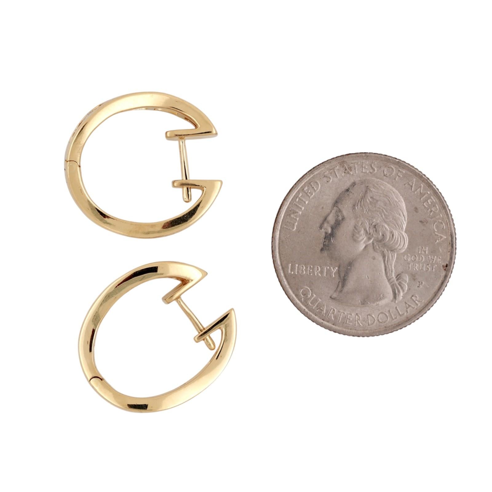 18K Yellow Gold 1.25 CTW Natural Diamond Channel Set Swirl Huggie Hoop Earrings