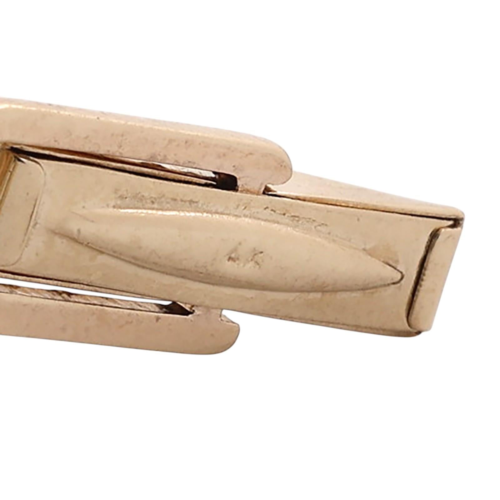 14K Yellow Gold Enamel Ram Head Whale Tail Back Cufflinks Men's Estate