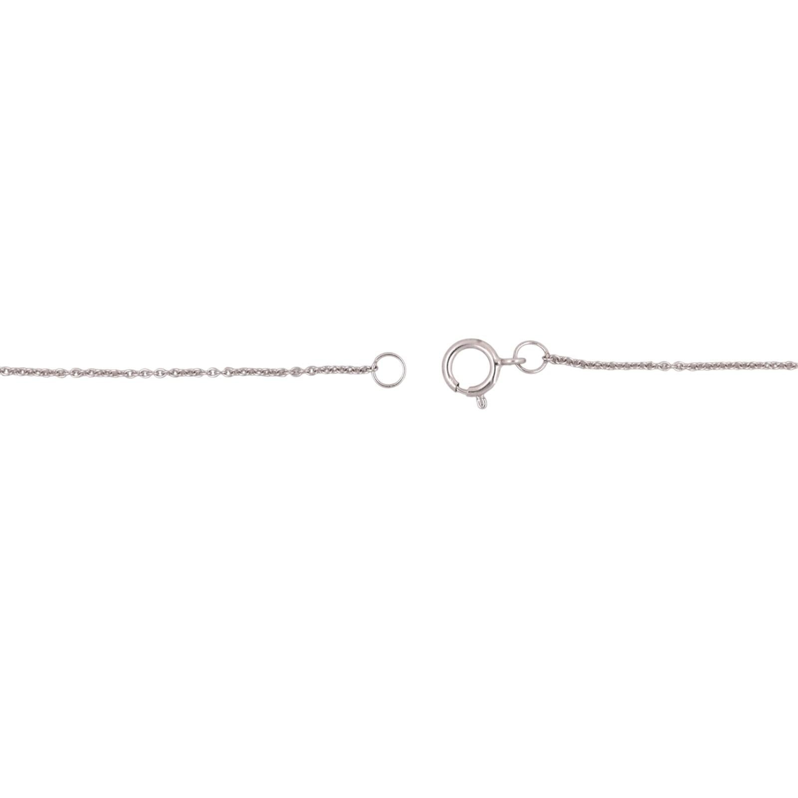 14K White Gold Blue & White Diamond Flower Pendant Chain Necklace 0.65CTW 18-20"