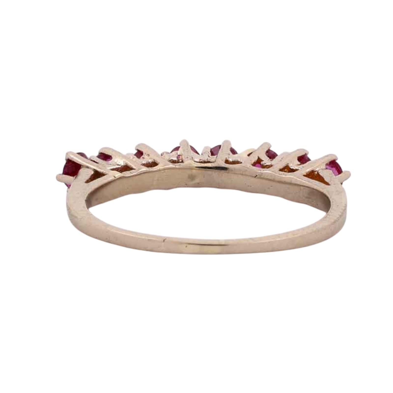 Natural Ruby Stackable Wedding Band Ring 17K Yellow Gold 0.32 CTW Size 5.5