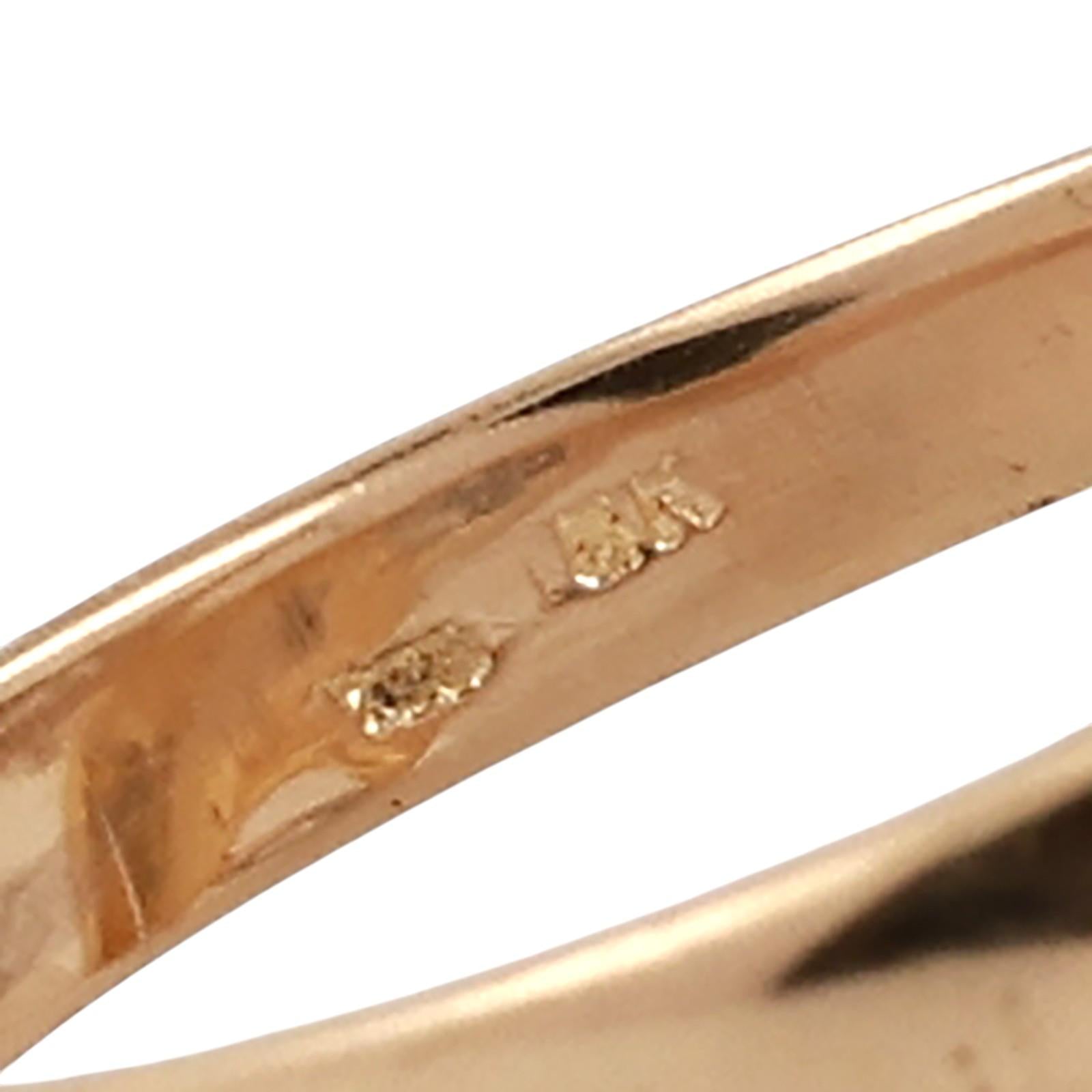 18K Two Tone Gold 0.25 CTW Natural Diamond Bypass Hand Statement Ring Size 5.25
