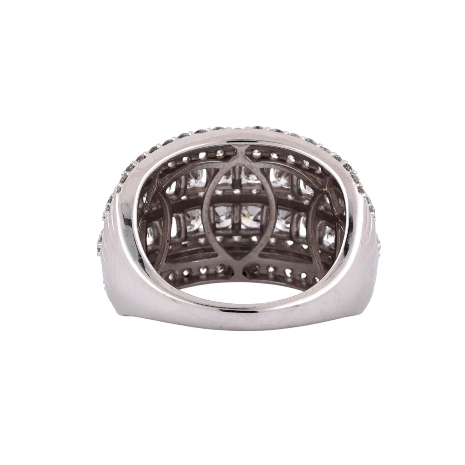 10K White Gold 3.00CTW Lab Grown Diamond Multi Row Wide Band Ring Size 7