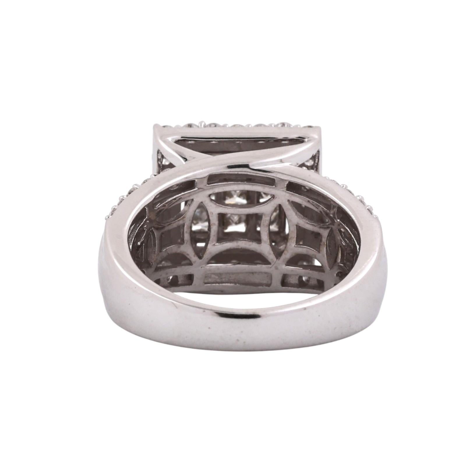 10K White Gold 2.00CTW Diamond Invisible Set Halo Ring Princess Baguette Size 7
