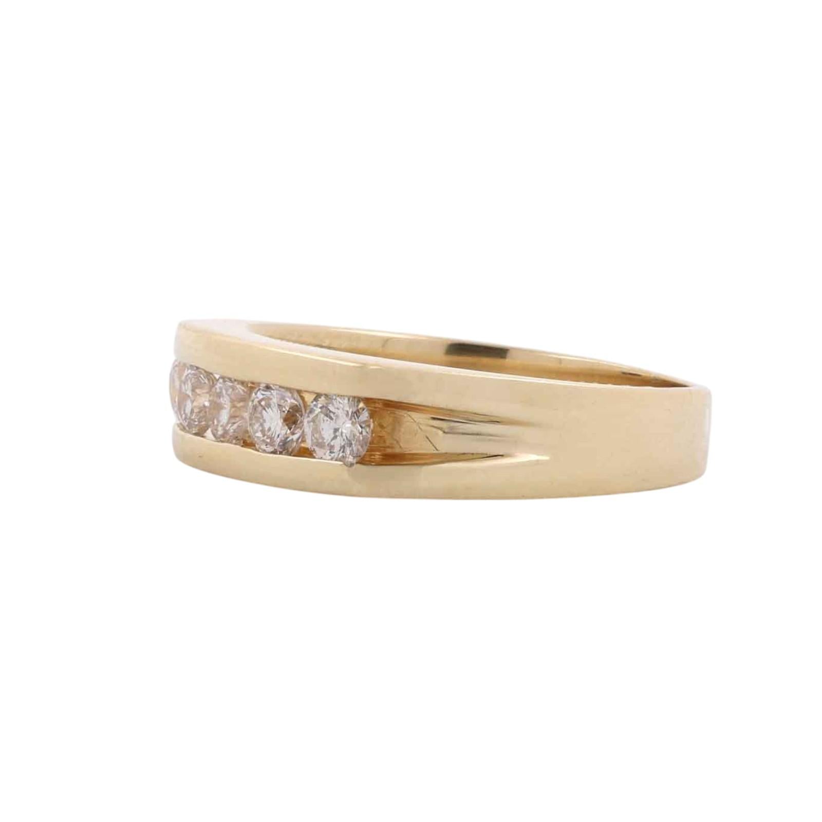 Natural Diamond Wedding Band Ring 14K Yellow Gold 0.75CTW Channel Set Size 9