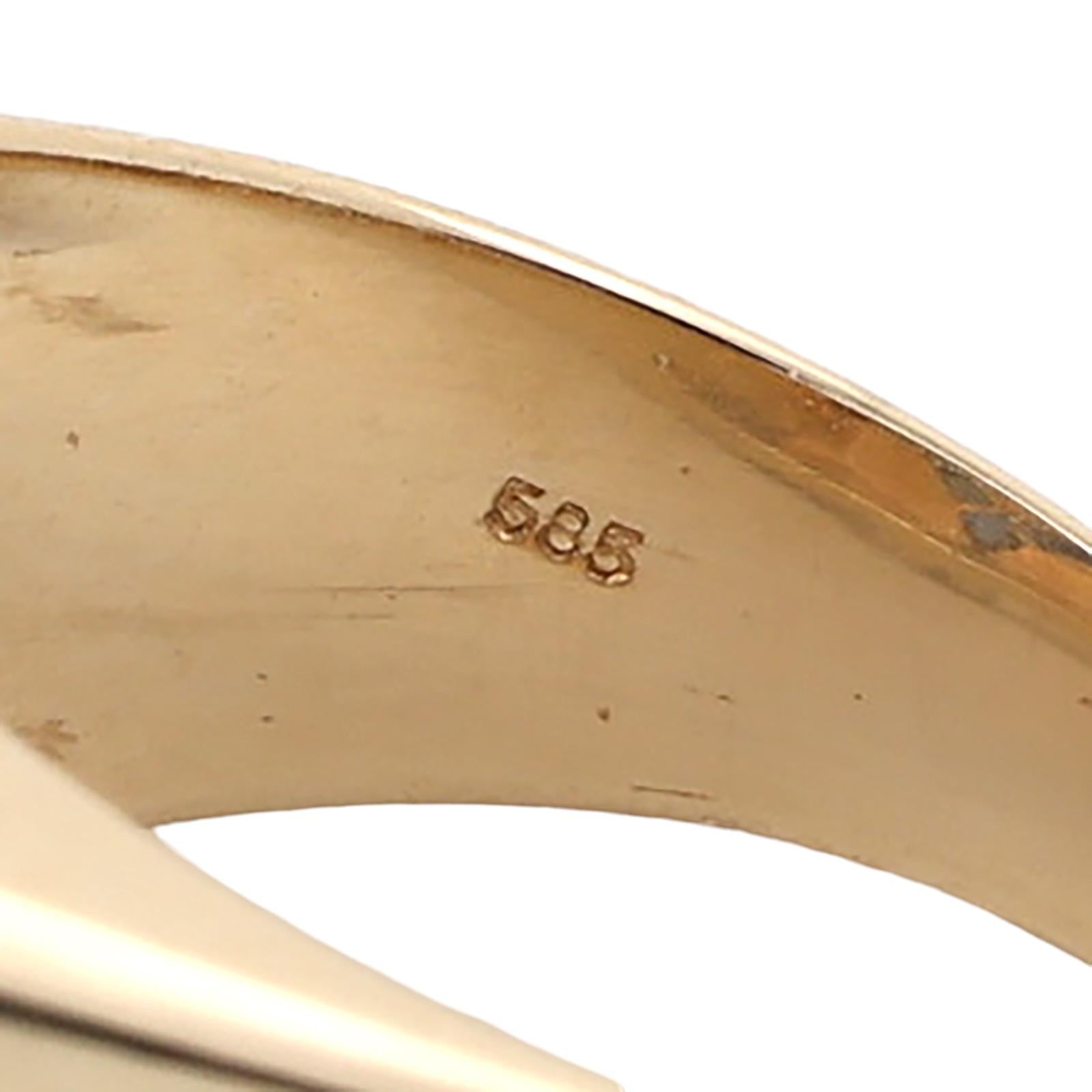 14K Gold Men's Princess Sapphire Diamond Signet Ring Size 10.25 Estate 0.55CTW