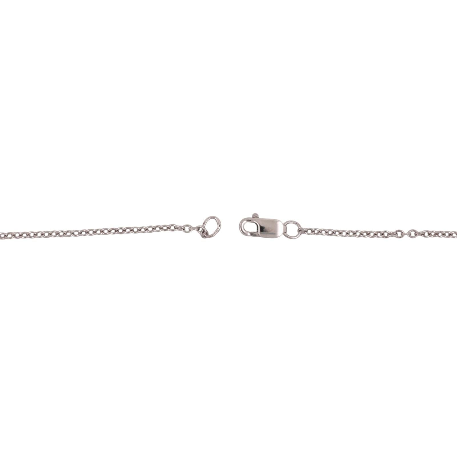 18K White Gold 1.30CTW Diamond Cluster Halo Pendant Chain Necklace 16"