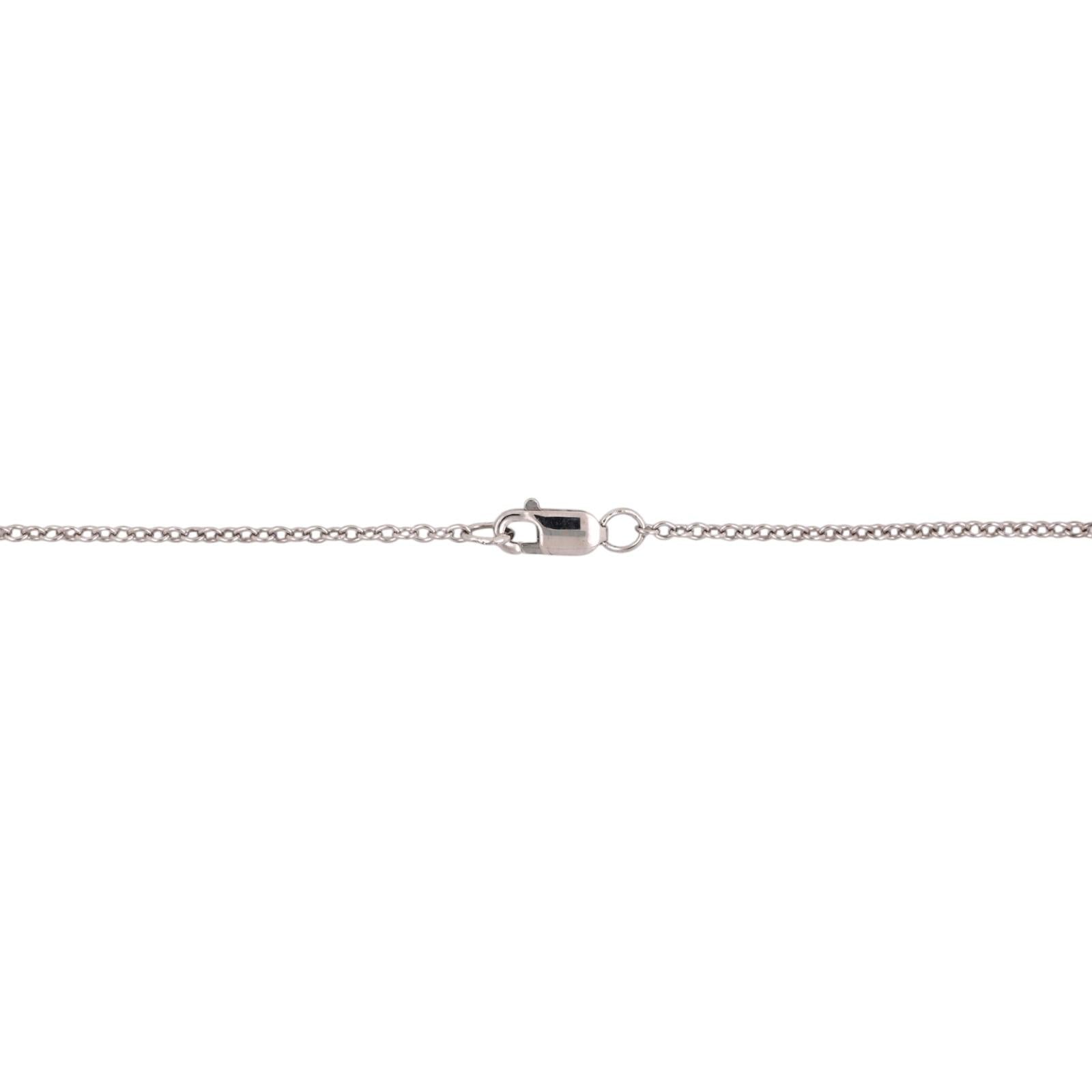 18K White Gold 1.30CTW Diamond Cluster Halo Pendant Chain Necklace 16"