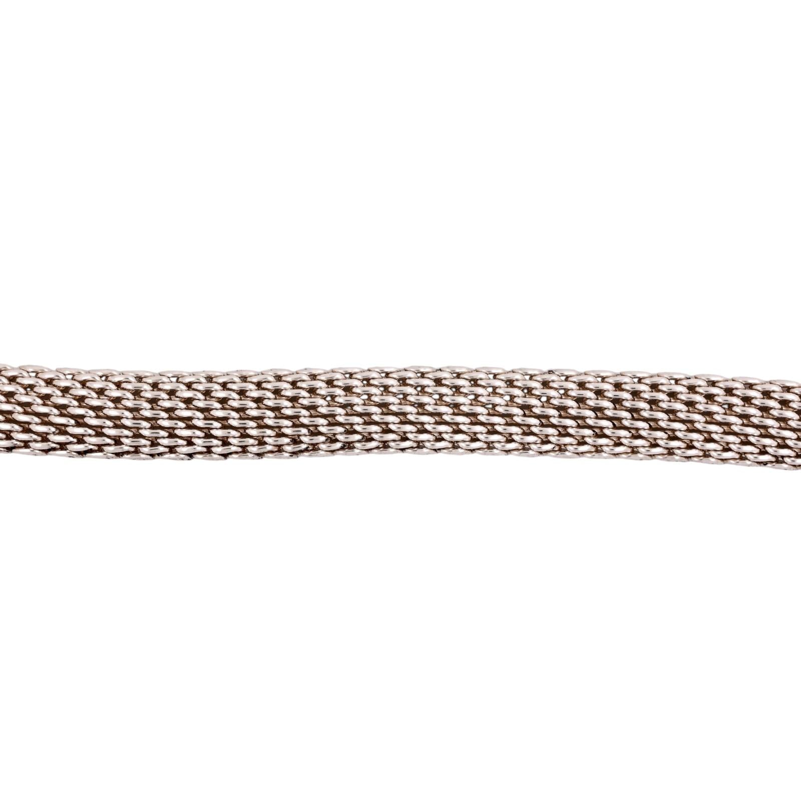 Tiffany & Co. Somerset Mesh Sterling Silver Necklace 925 12mm Wide 17.25"
