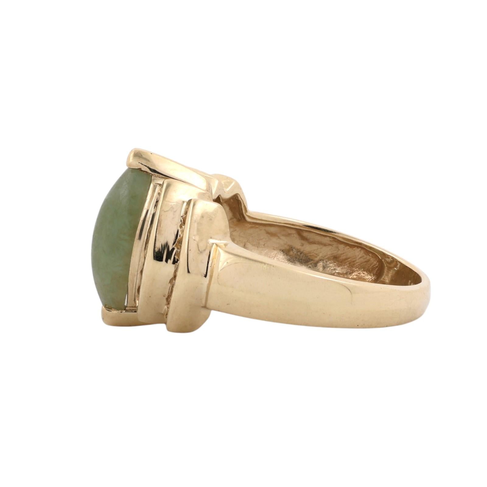 Green Serpentine Diamond Cocktail Ring 14K Yellow Gold 0.35 CTW Diamonds Size 5