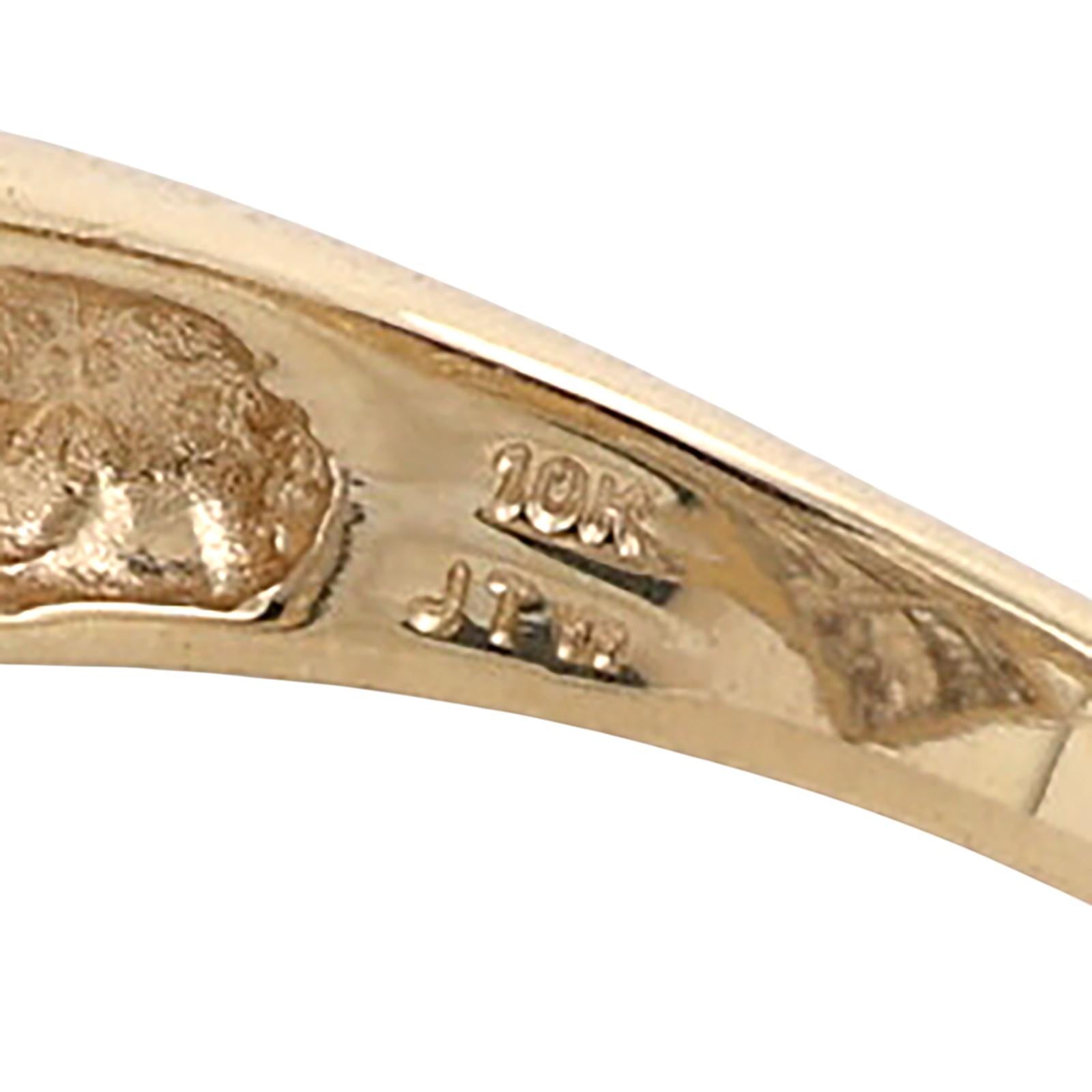 10K Two Tone Gold 0.65 CTW Natural Diamond Baguette Crossover Ring Size 7