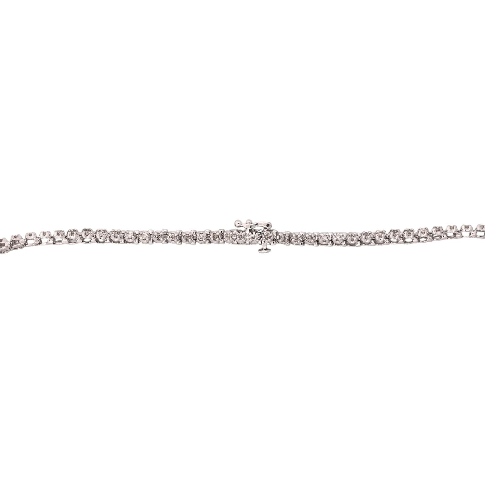 14K White Gold 5.00 CTW Natural Diamond Tennis Necklace 17" 25.2g
