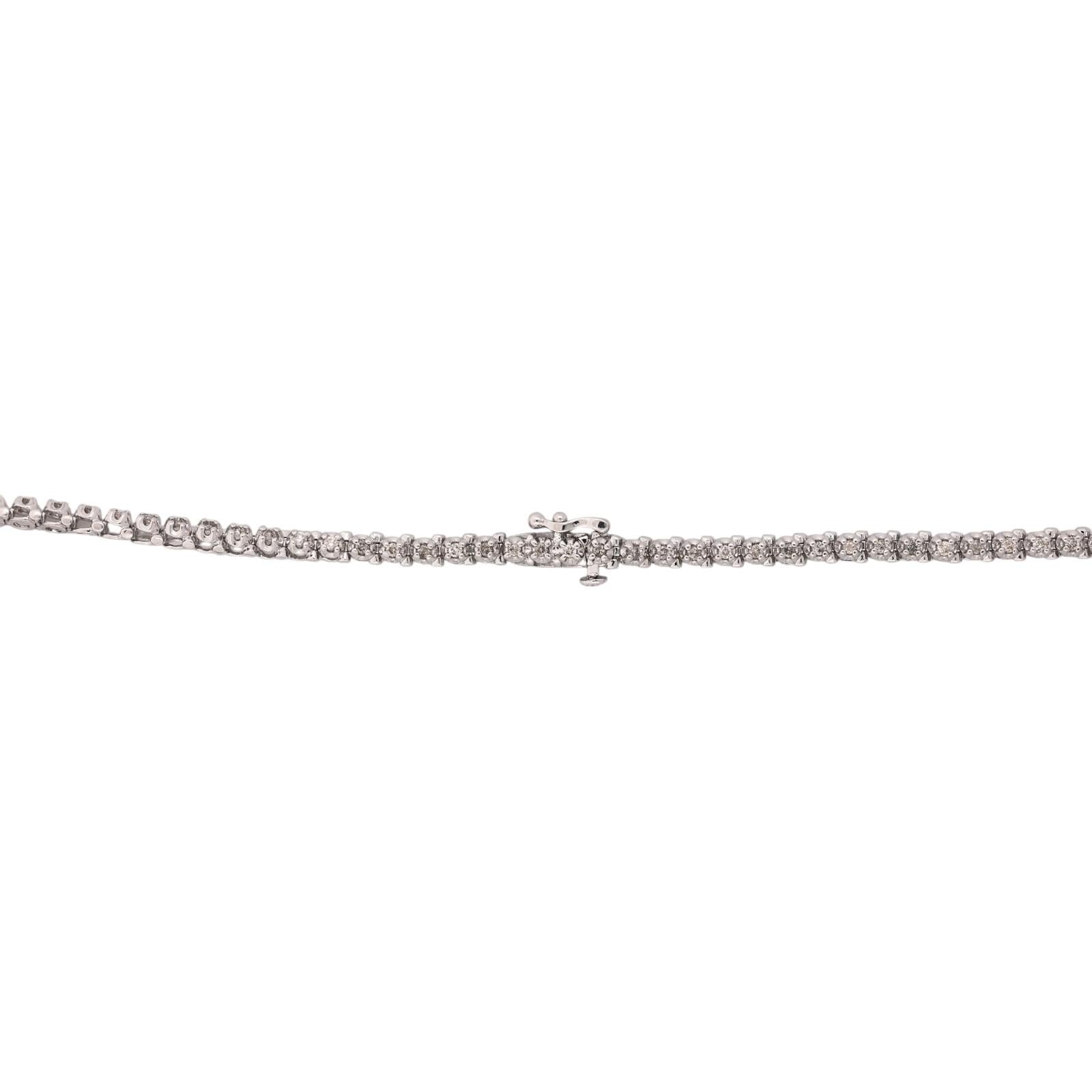 14K White Gold 5.00 CTW Natural Diamond Tennis Necklace 17" 25.2g