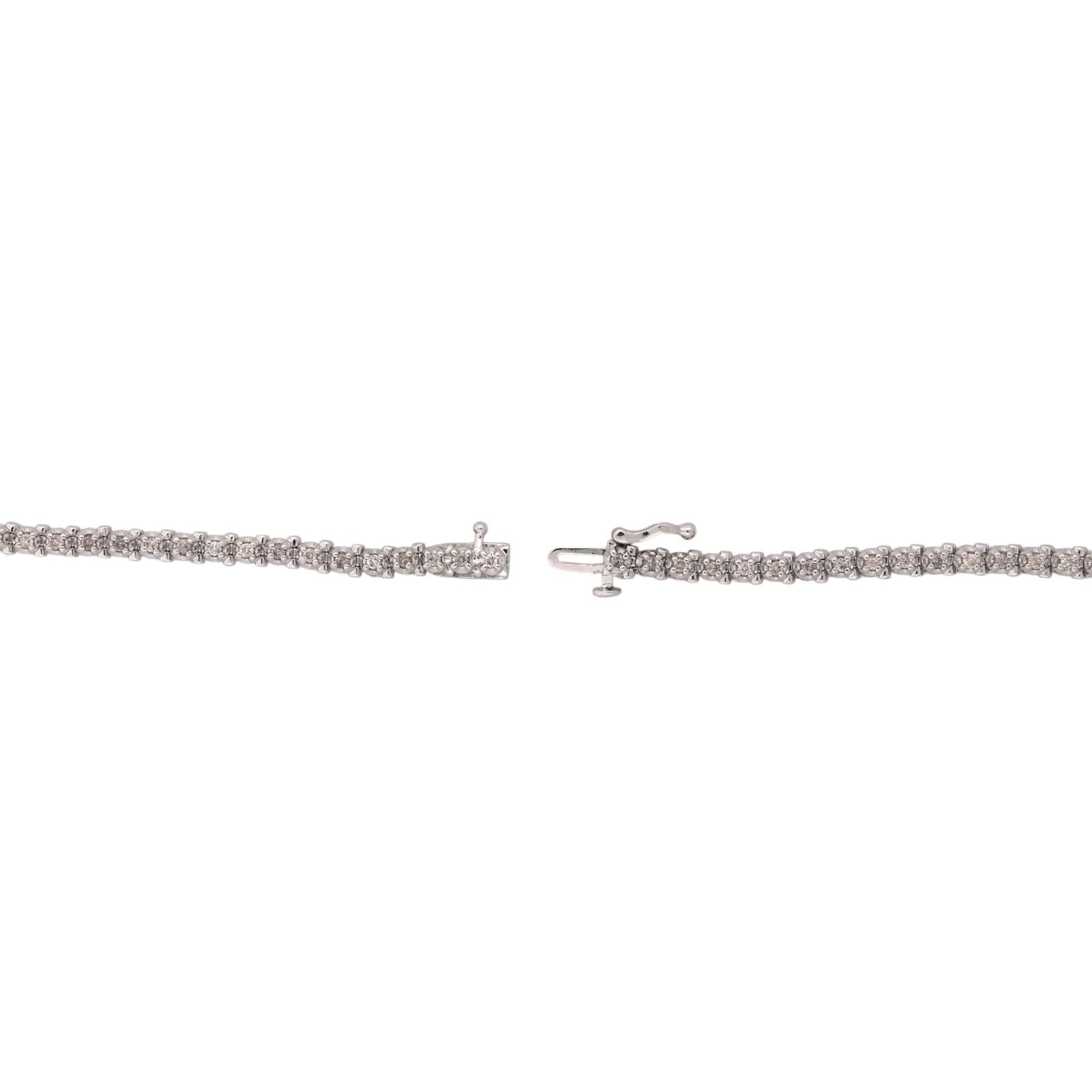 14K White Gold 5.00 CTW Natural Diamond Tennis Necklace 17" 25.2g