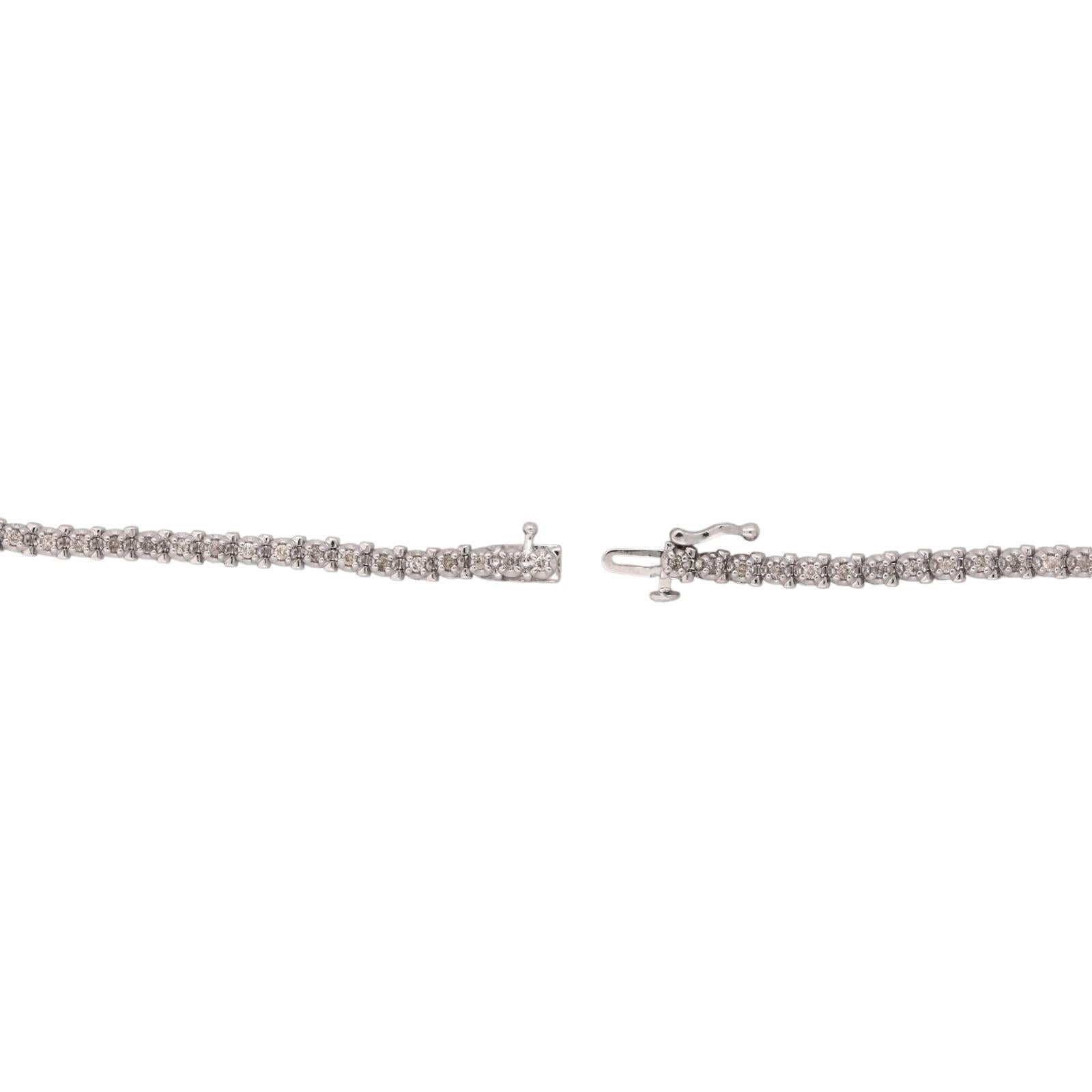 14K White Gold 5.00 CTW Natural Diamond Tennis Necklace 17" 25.2g