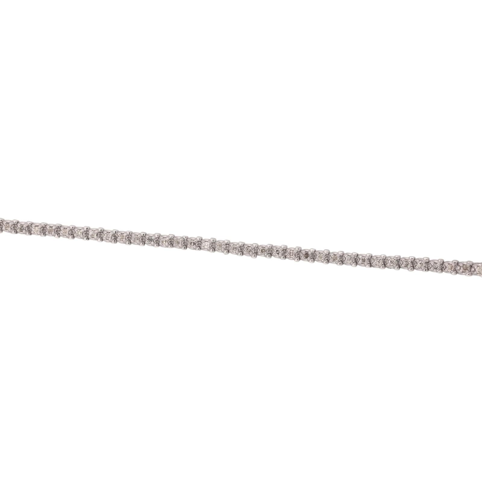 14K White Gold 5.00 CTW Natural Diamond Tennis Necklace 17" 25.2g