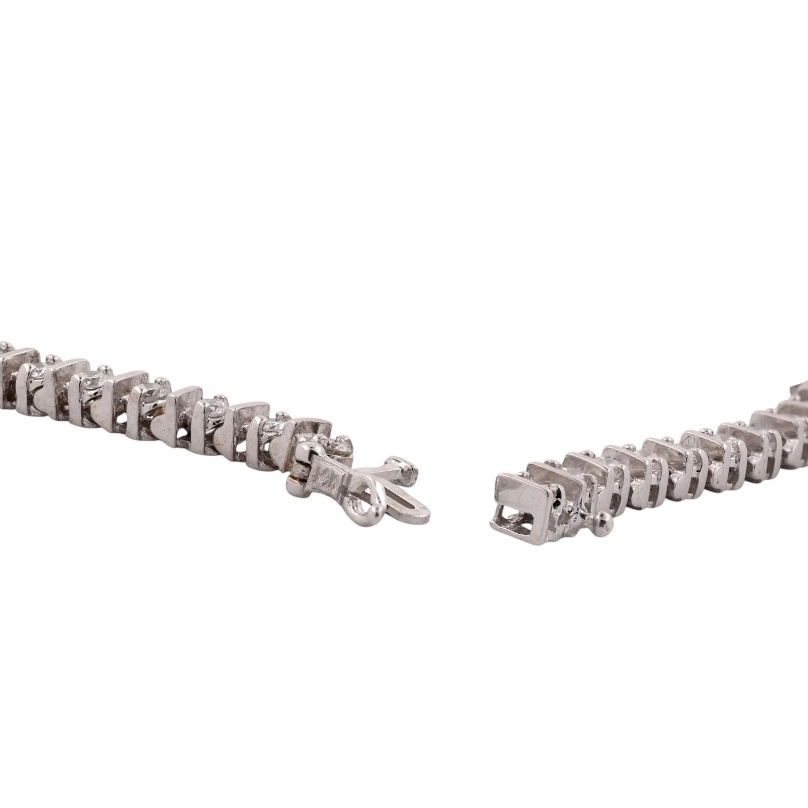 14K White Gold 4.00 CTW Natural Diamond Tennis Bracelet 7" 12.6g