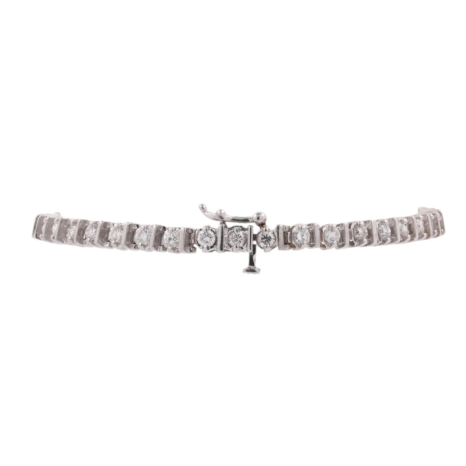 14K White Gold 4.00 CTW Natural Diamond Tennis Bracelet 7" 12.6g