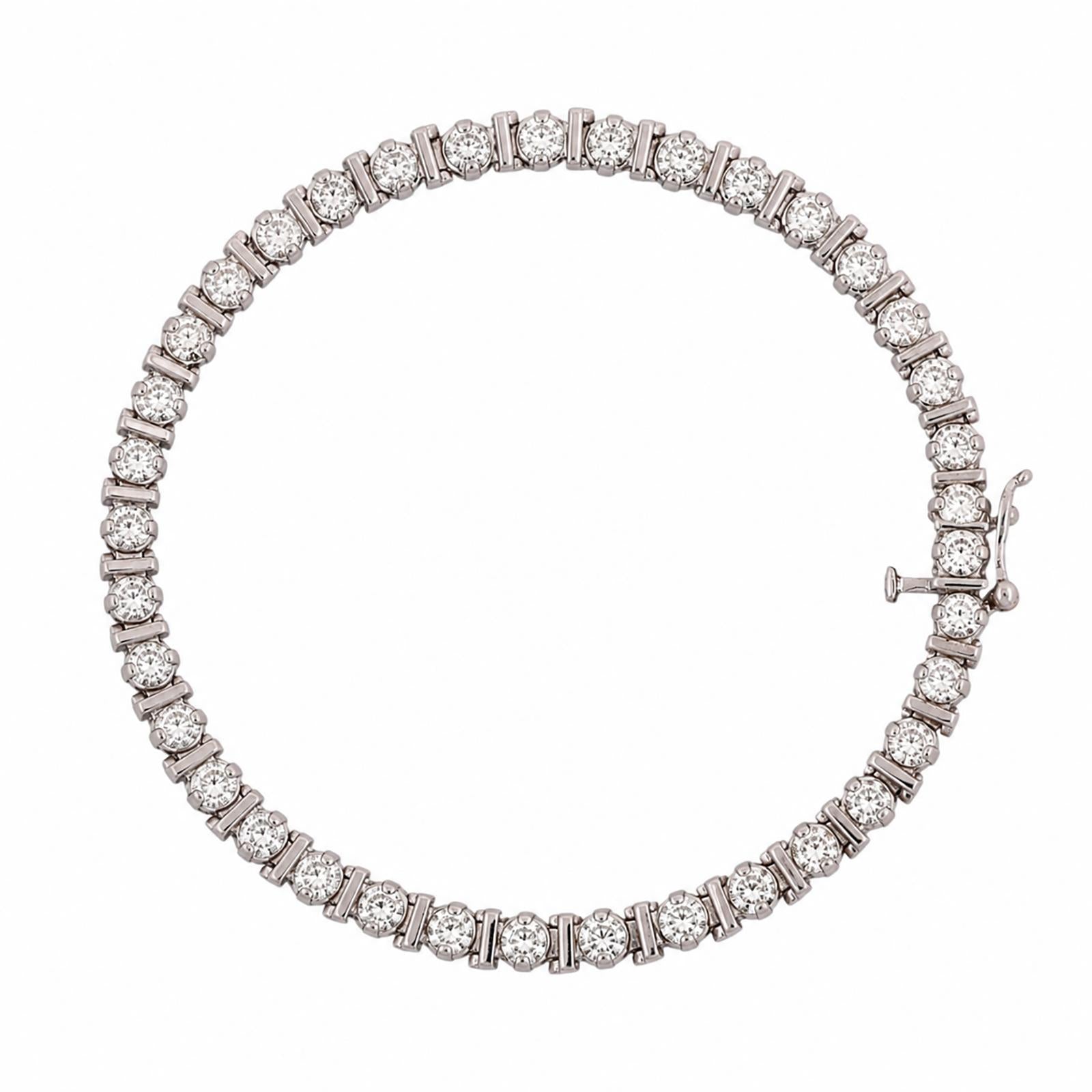 14K White Gold 4.00 CTW Natural Diamond Tennis Bracelet 7" 12.6g