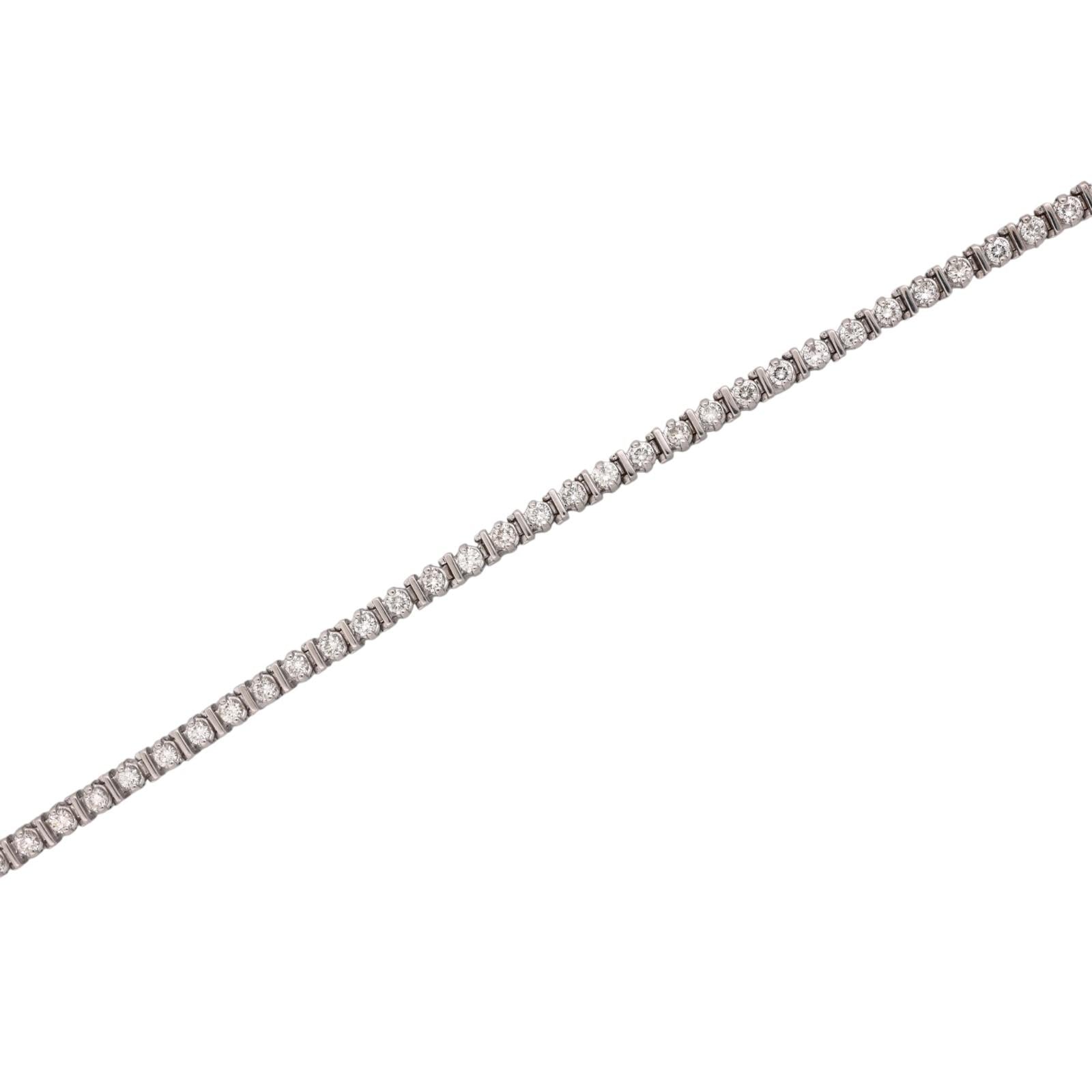 14K White Gold 4.00 CTW Natural Diamond Tennis Bracelet 7" 12.6g
