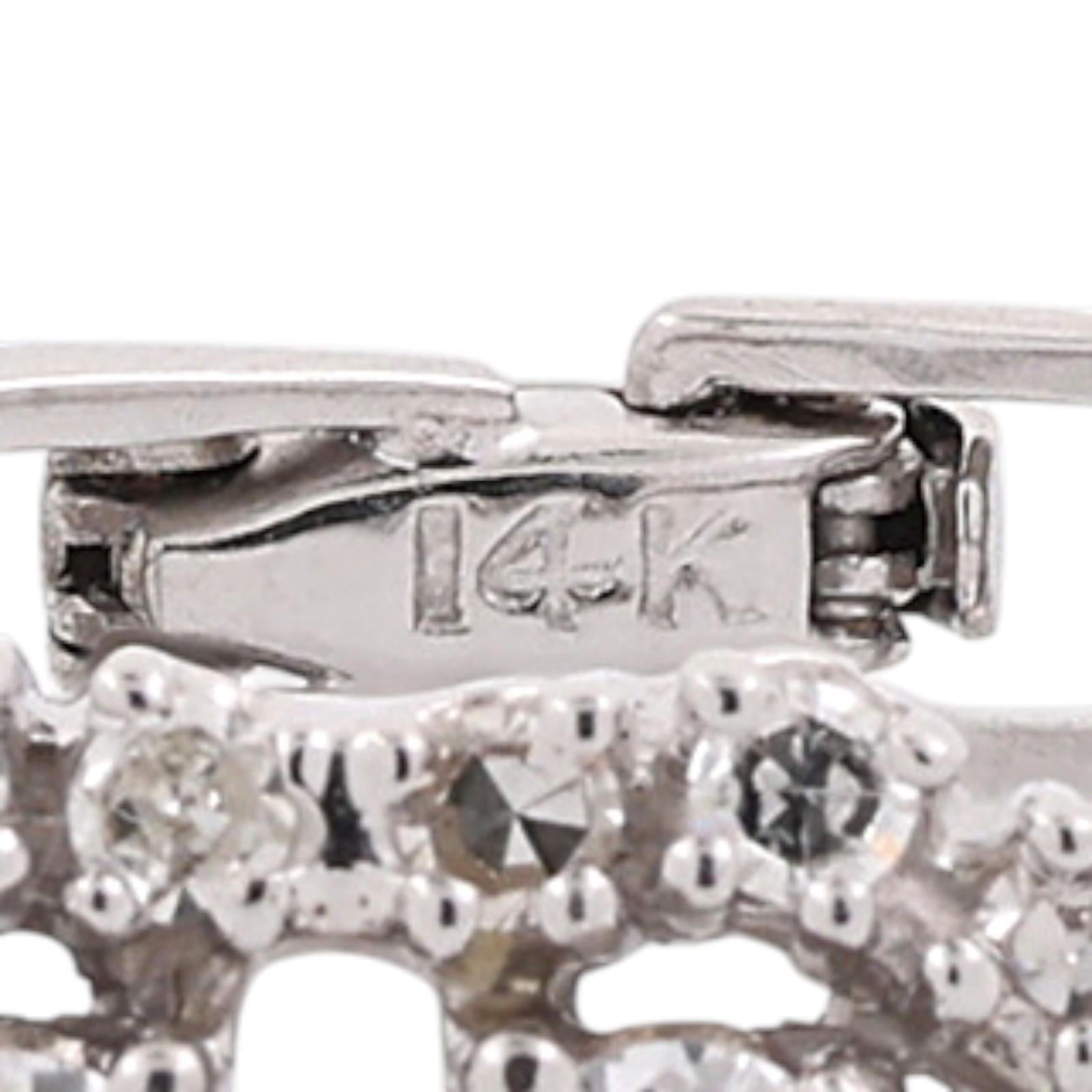Vintage White Gold 2.50CTW Natural Diamond Estate Bracelet 6.25"