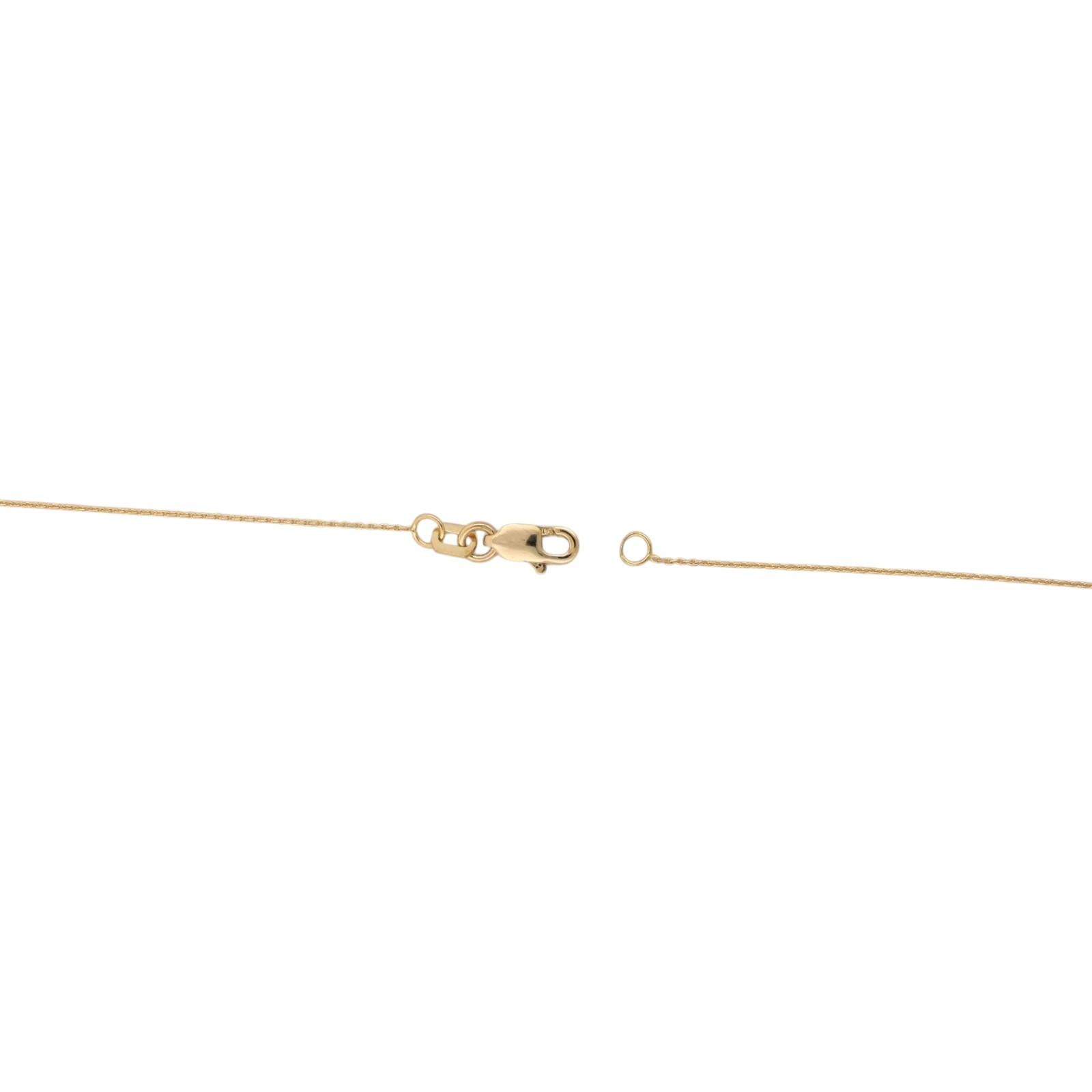 14K Yellow Gold Natural Diamond Clover Quatrefoil Pendant Necklace 18" 0.15 CTW