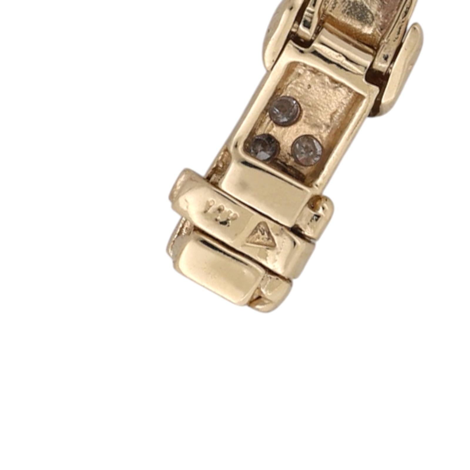 14K Two-Tone Gold 2.35CTW Natural Diamond Link Tennis Bracelet 7.25" 15.8g