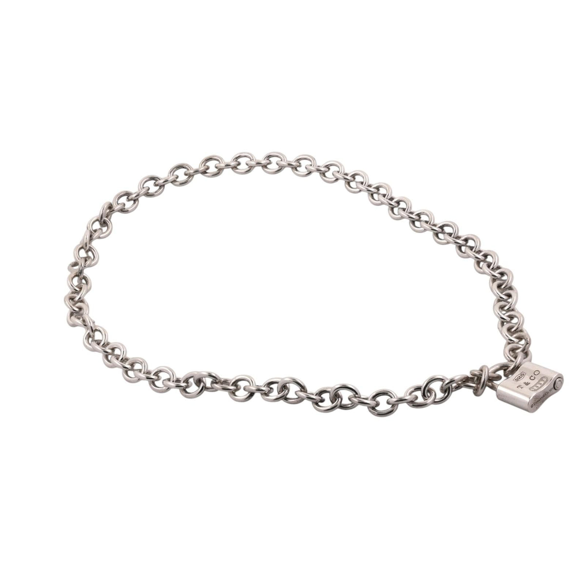 Tiffany & Co. 1837 Padlock Lock Necklace Sterling Silver 925 16"