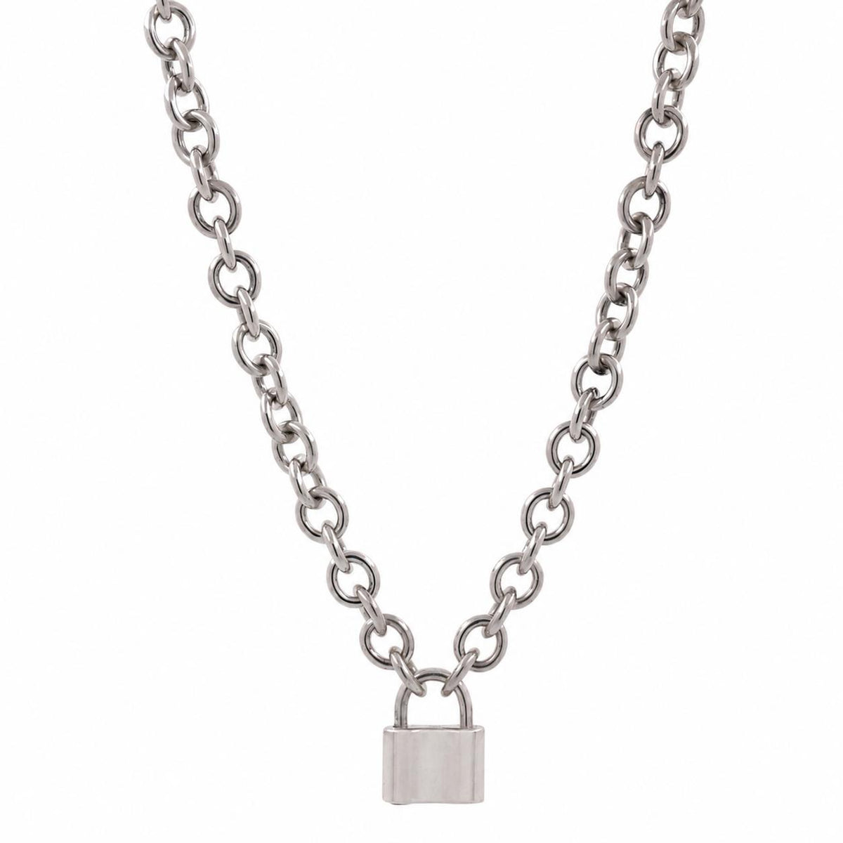 Tiffany & Co. 1837 Padlock Lock Necklace Sterling Silver 925 16"