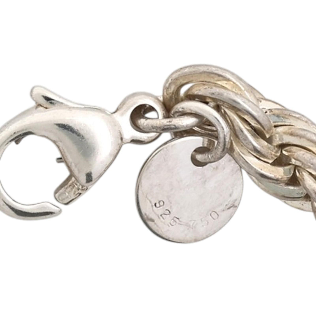 Tiffany & Co. Two-Tone Twisted Rope Bracelet Sterling Silver 18K Gold 7.25"