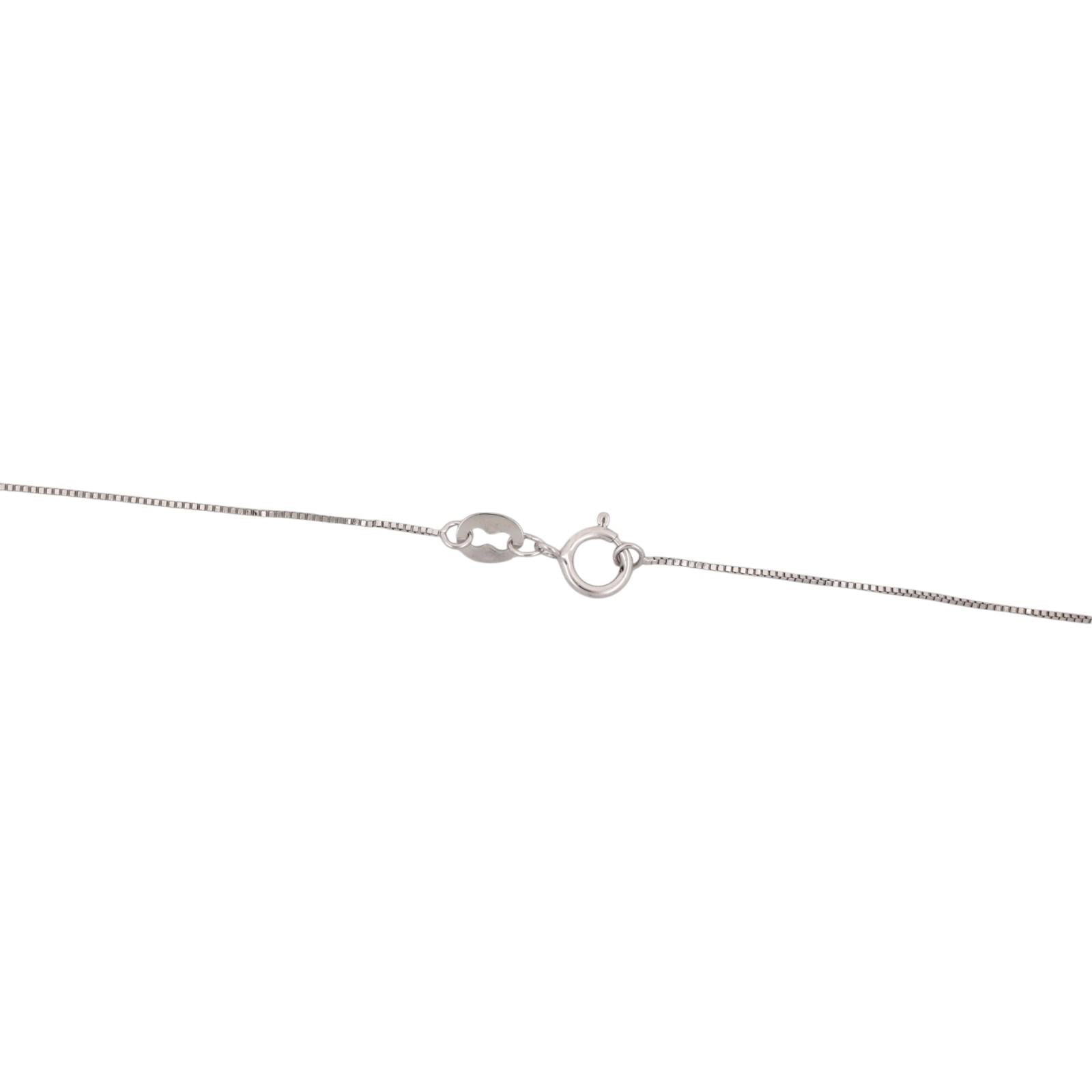 14K White Gold 0.21CTW Natural Diamond 3-Stone Journey Pendant Necklace 17"