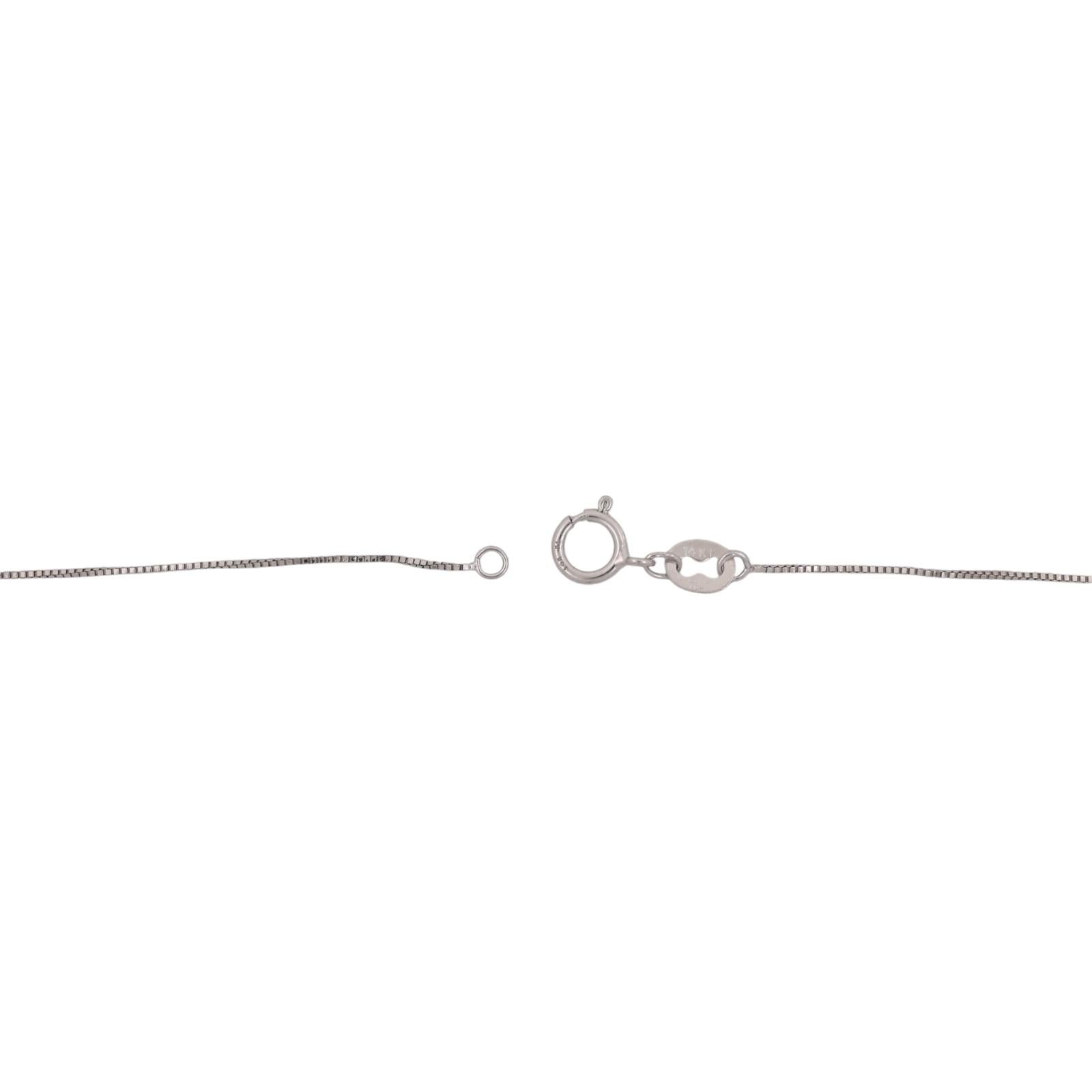 14K White Gold 0.21CTW Natural Diamond 3-Stone Journey Pendant Necklace 17"