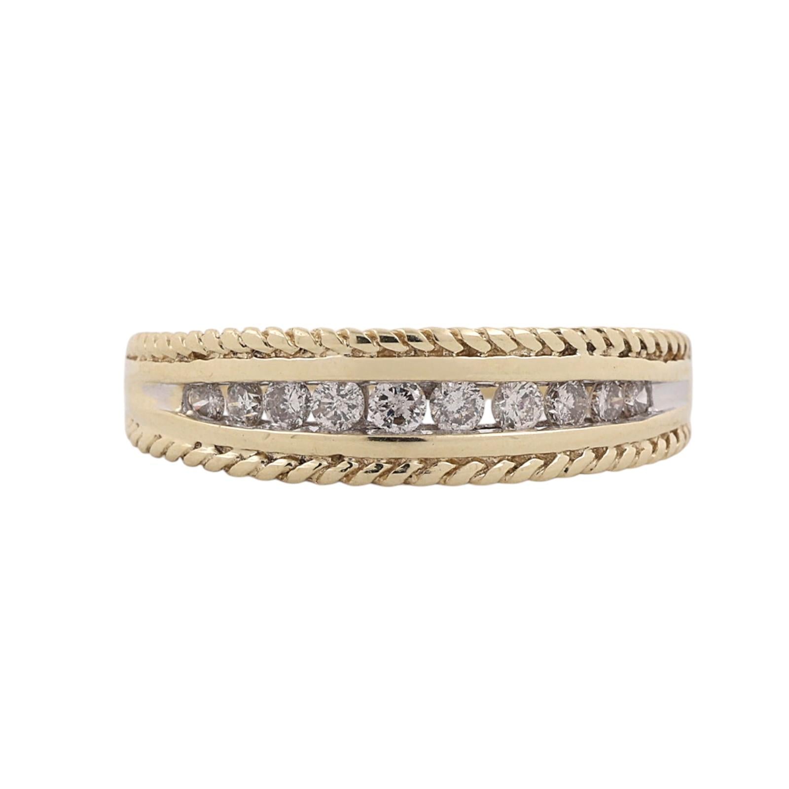 10K Yellow Gold 0.25 CTW Natural Diamond Channel Set Wedding Band Ring Size 7.25