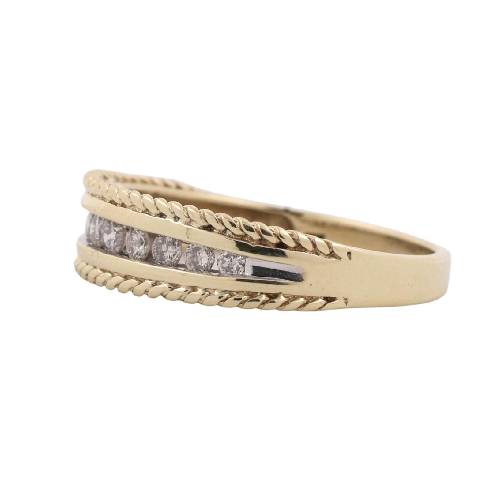 10K Yellow Gold 0.25 CTW Natural Diamond Channel Set Wedding Band Ring Size 7.25