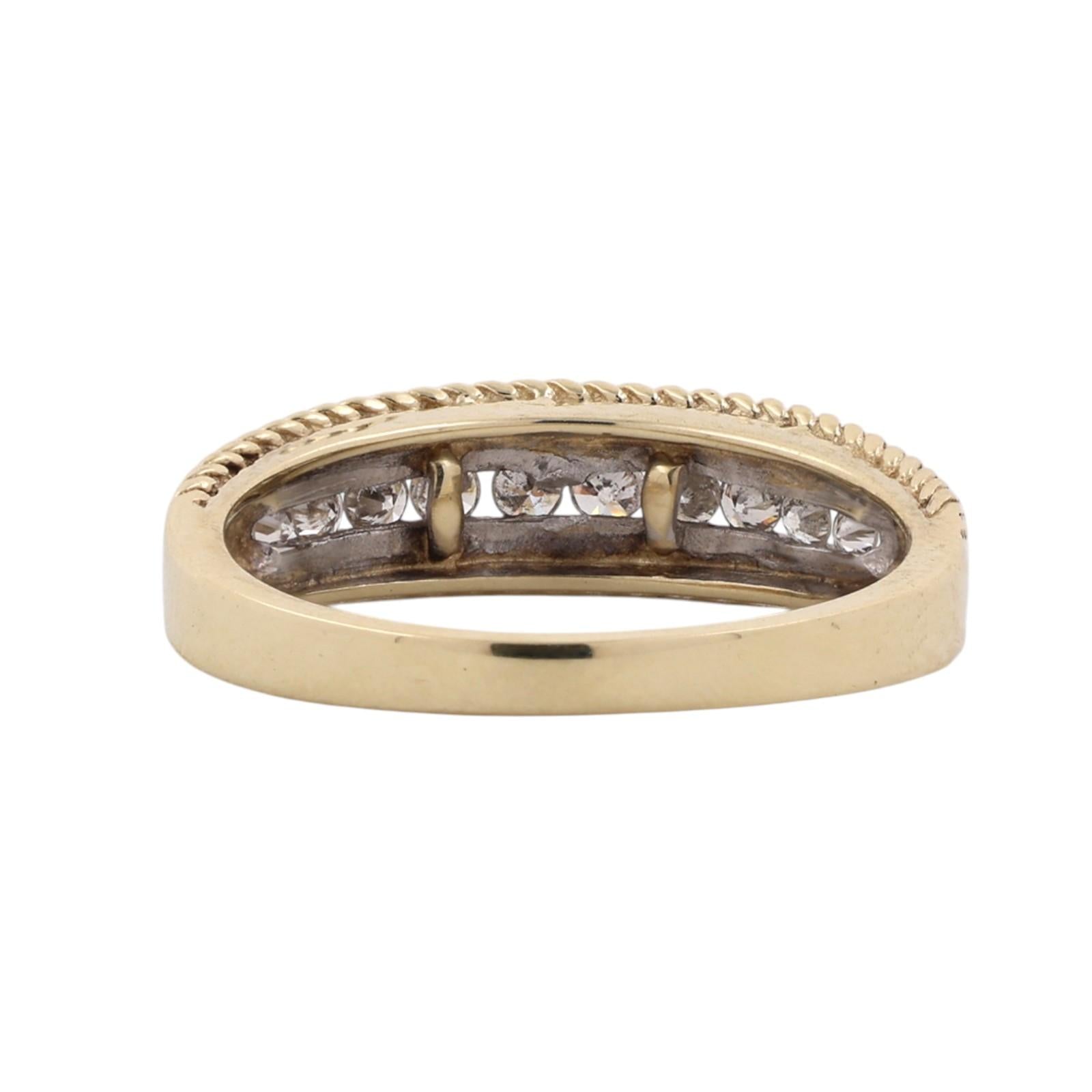 10K Yellow Gold 0.25 CTW Natural Diamond Channel Set Wedding Band Ring Size 7.25