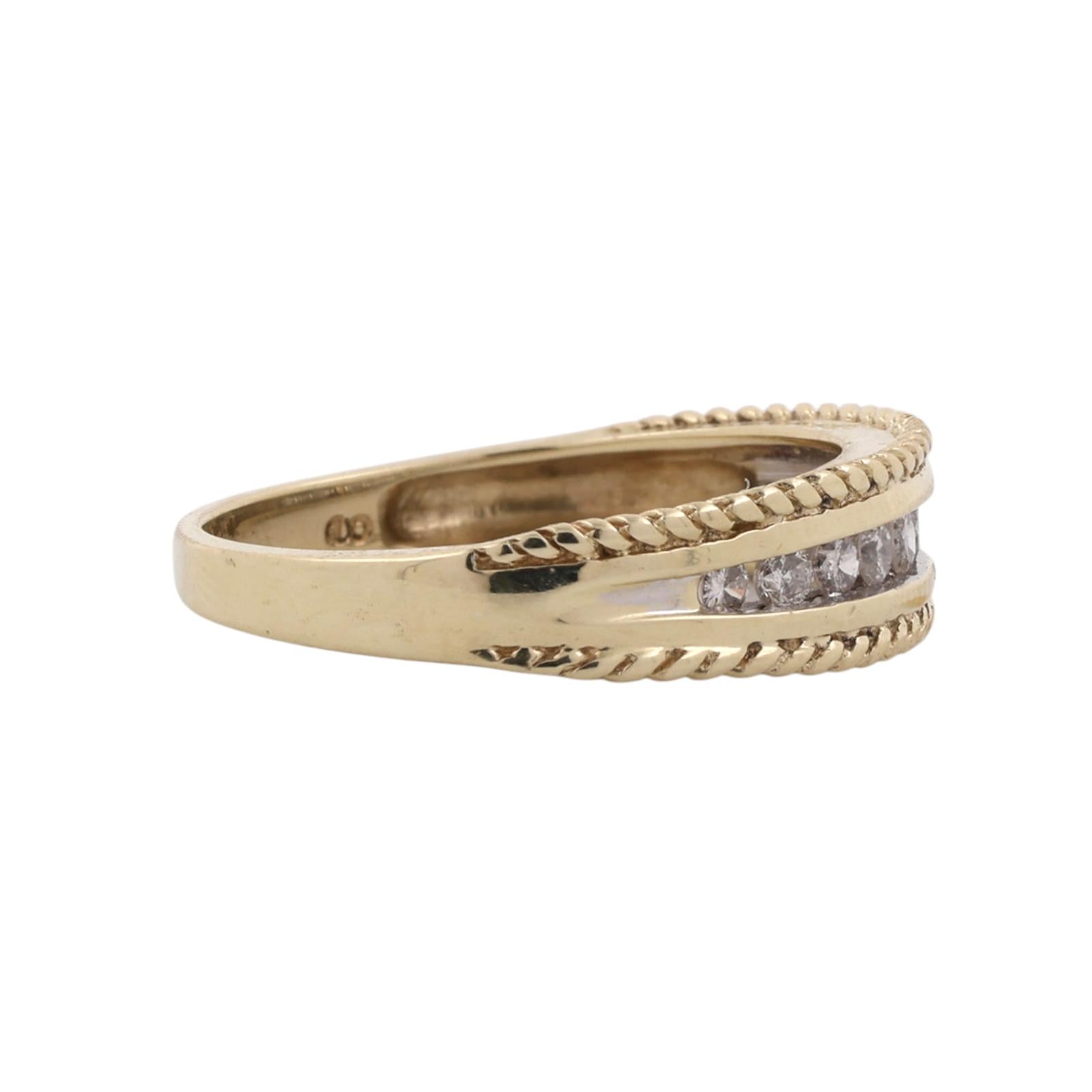 10K Yellow Gold 0.25 CTW Natural Diamond Channel Set Wedding Band Ring Size 7.25