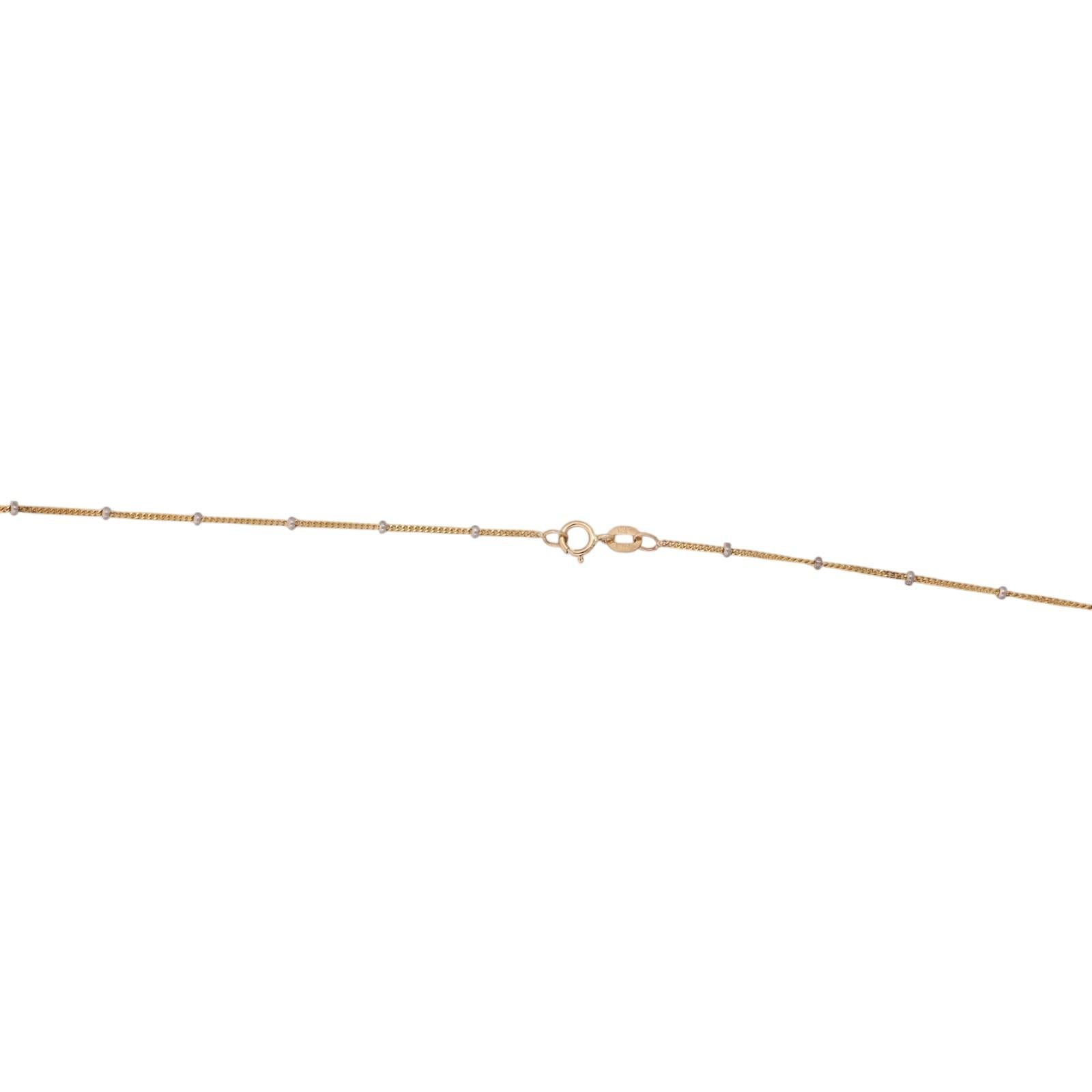 14K Two-Tone Gold Natural Diamond Drop Pendant Necklace 0.15 CTW 16" Italy