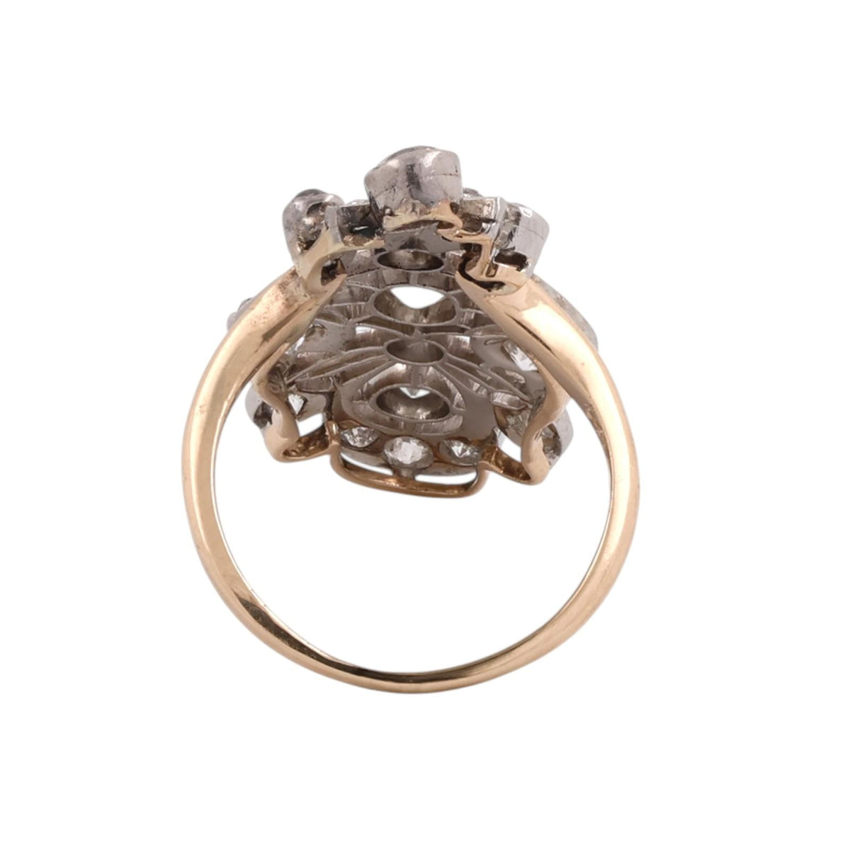 Antique Edwardian Old European Diamond Filigree Ring 14K Gold Platinum 1.15 CTW