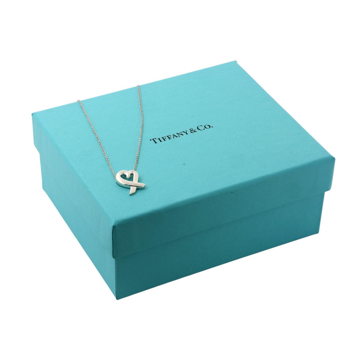 Tiffany & Co. Paloma Picasso Loving Heart Necklace Sterling Silver 925 16.5"