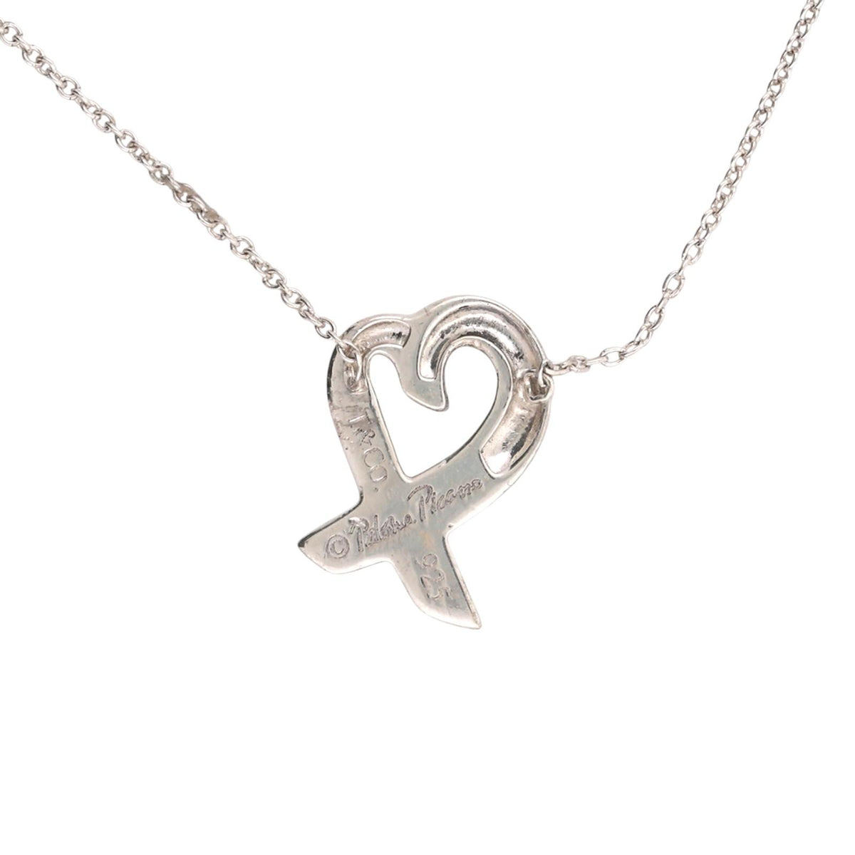 Tiffany & Co. Paloma Picasso Loving Heart Necklace Sterling Silver 925 16.5"