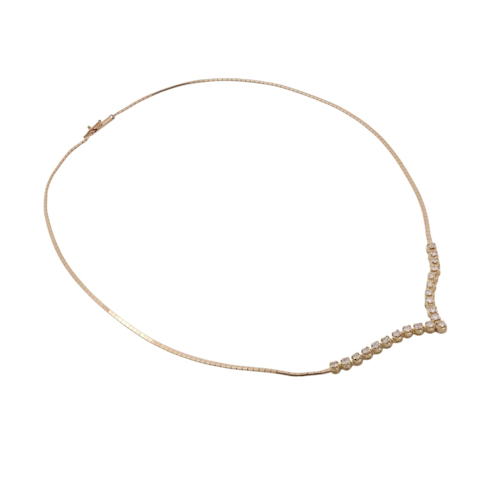14K Yellow Gold 1.50 CTW Natural Diamond Graduated V Necklace 18"