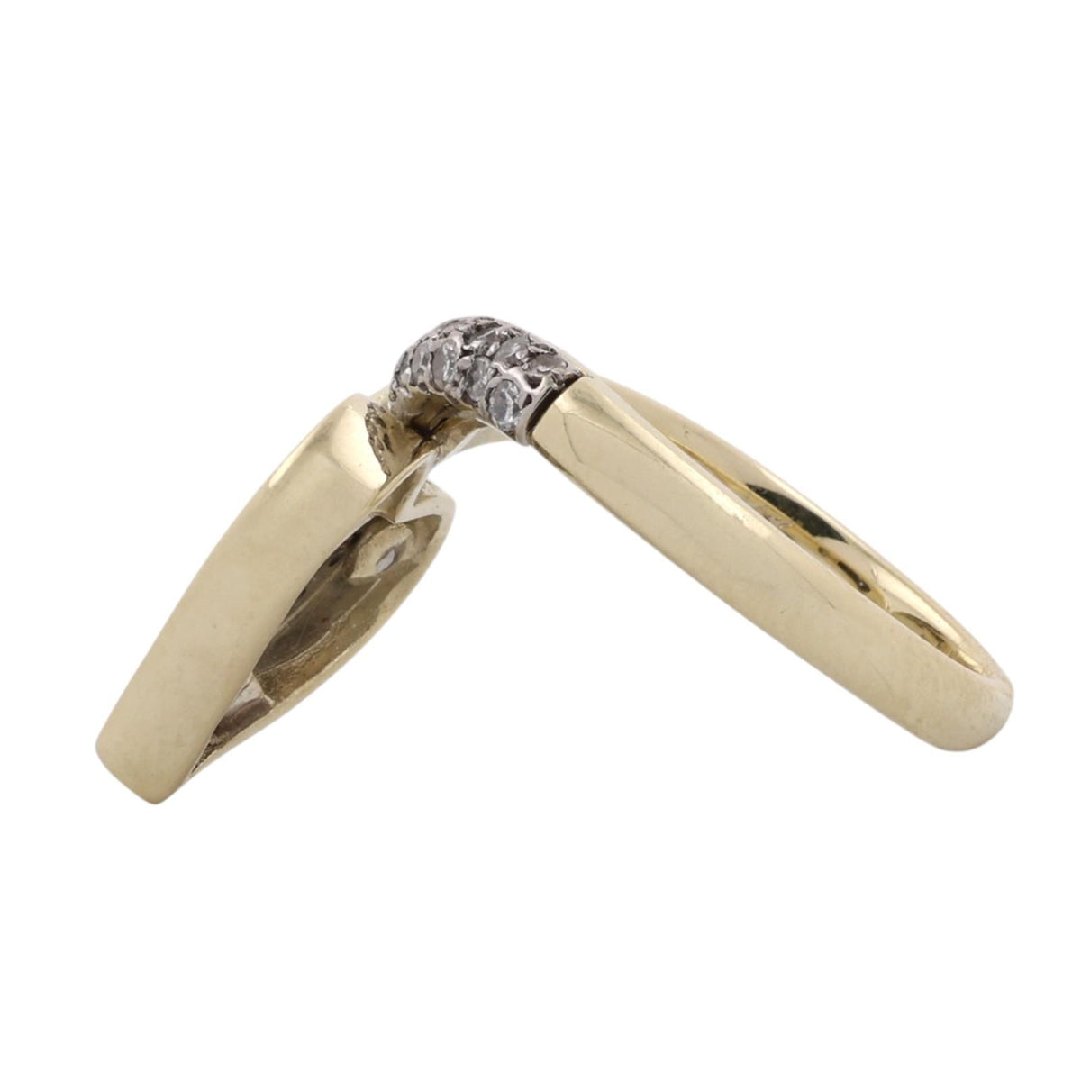 14K Two Tone Gold 0.75 CTW Natural Diamond Heart Cluster Cocktail Ring Size 6