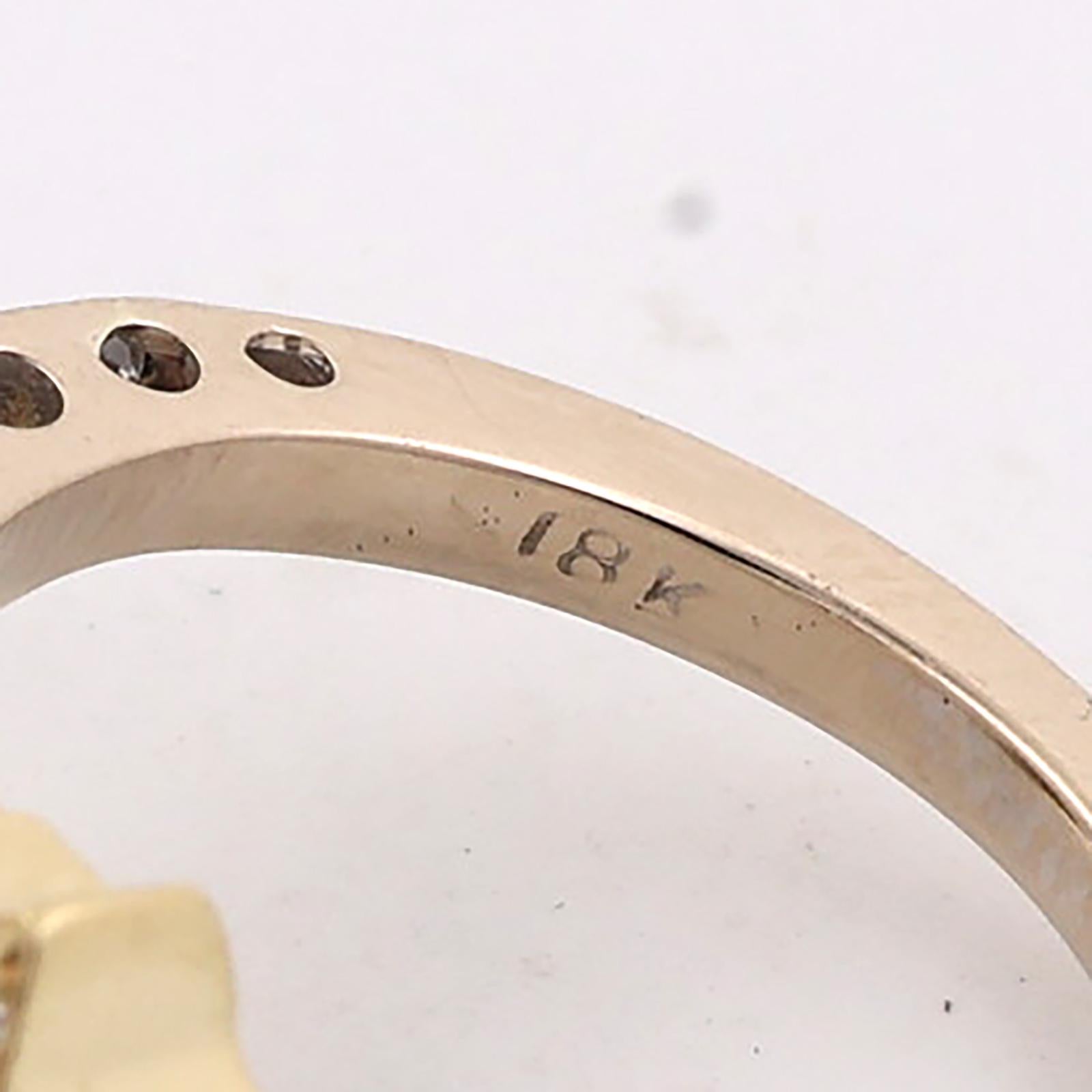 Natural Diamond Moon Star Ring 18K Two Tone Gold Celestial 0.50 CTW SIze 5.5