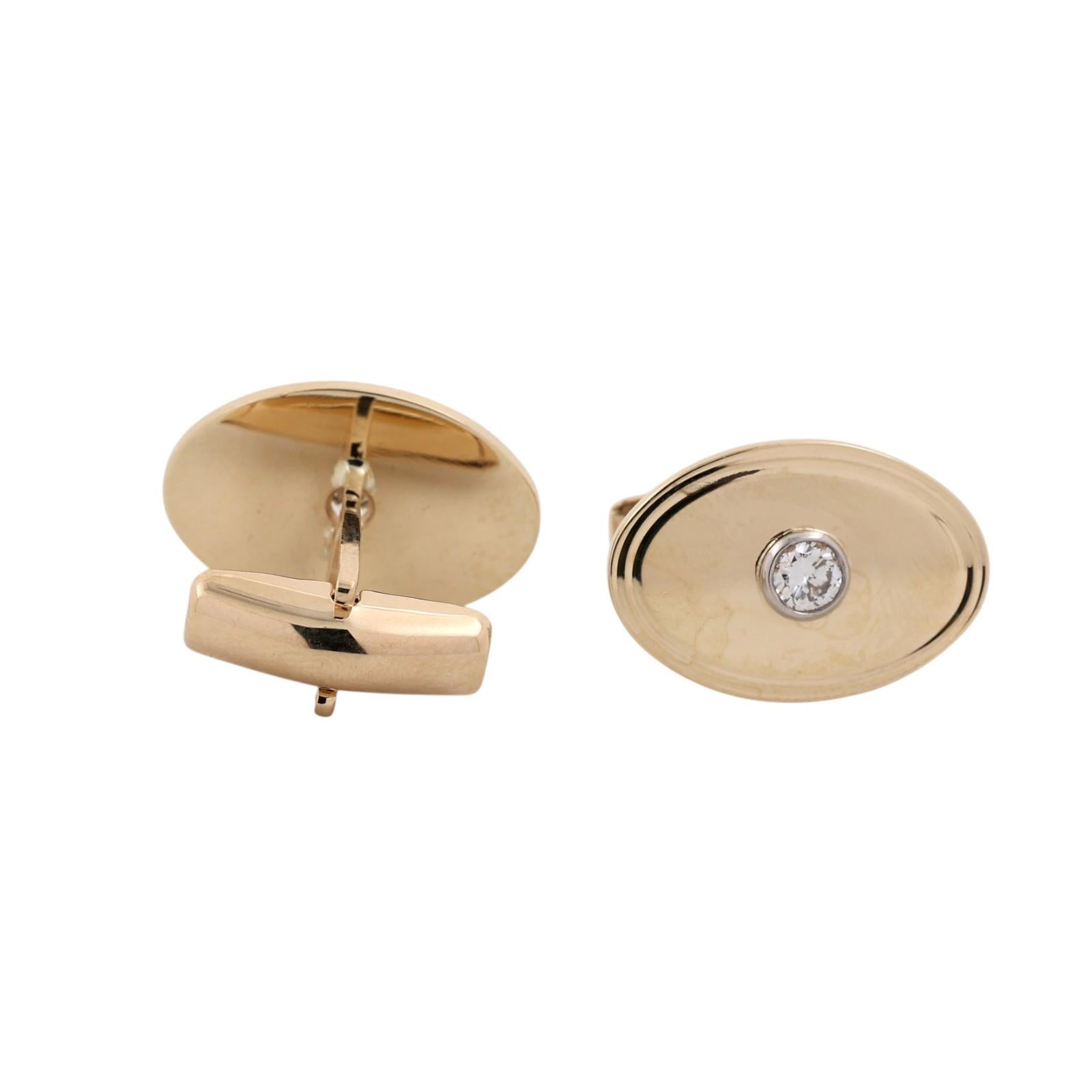 Men's Natural Diamond Cufflinks 14K Two Tone Gold 0.45 CTW Estate