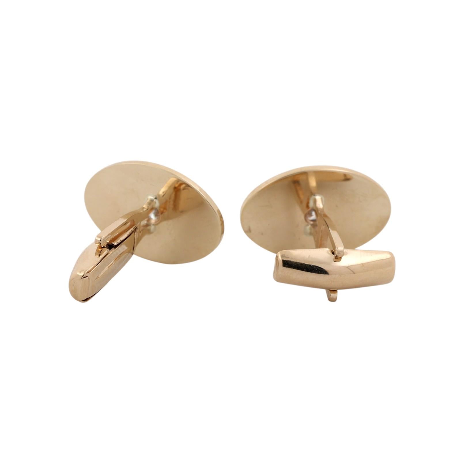 Men's Natural Diamond Cufflinks 14K Two Tone Gold 0.45 CTW Estate