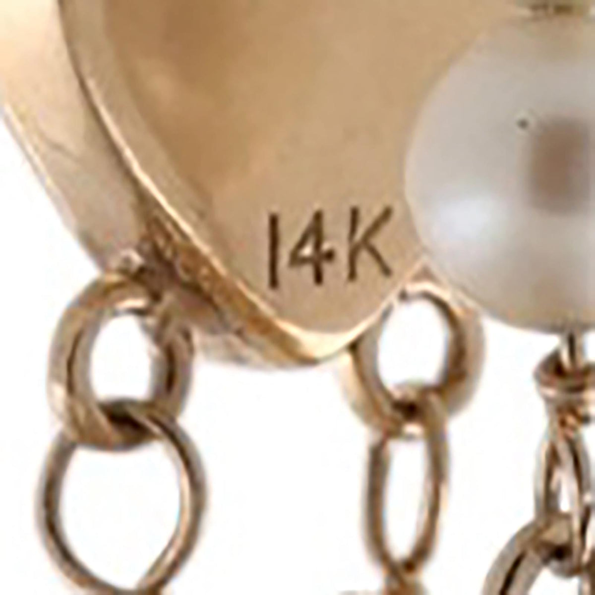 Vintage Yellow Gold Akoya Pearl Diamond Heart Link Bracelet 7" 16.1g Estate